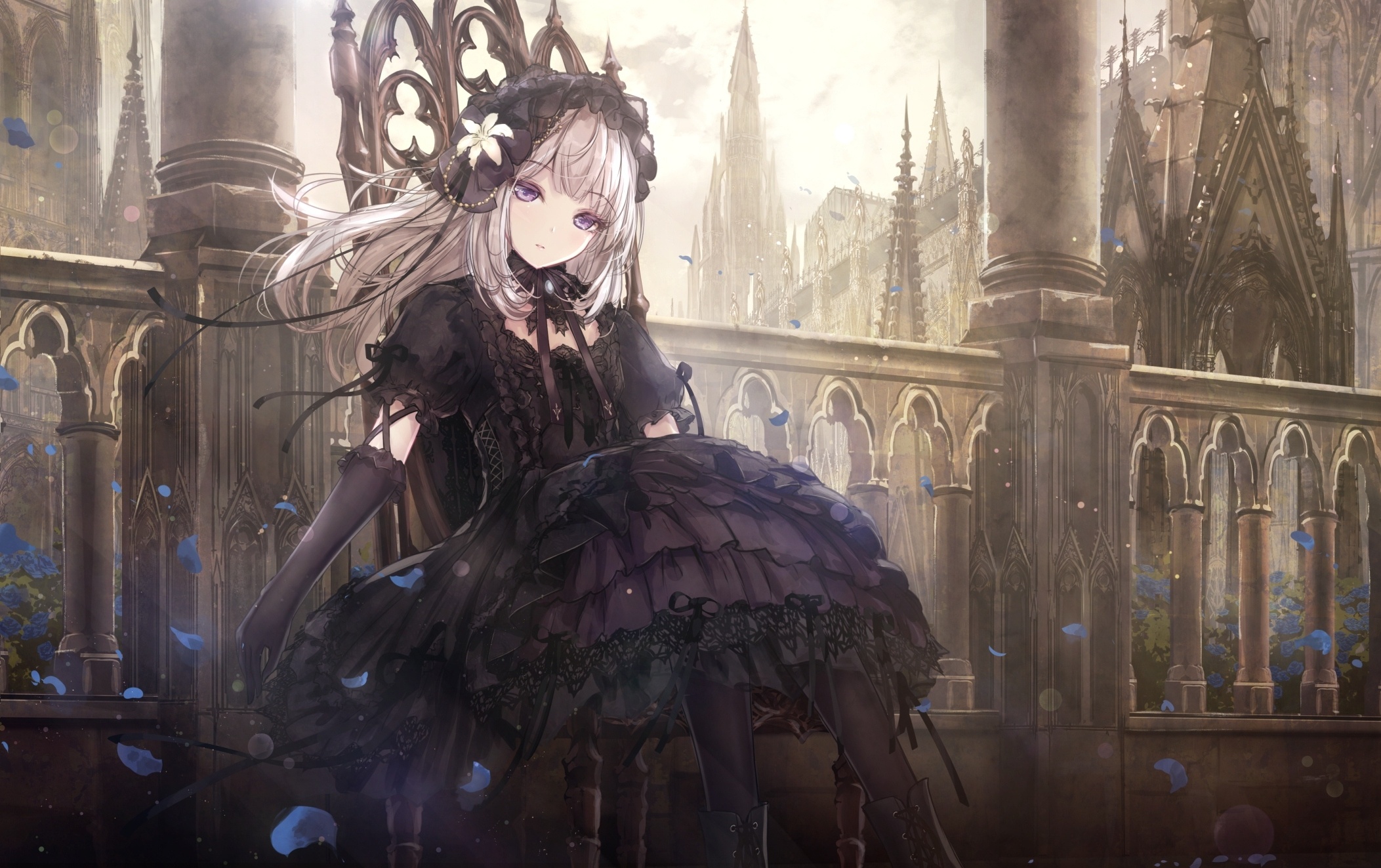 Gothic Anime: Gothic Lolita fashion, Artwork, Aesthetics of solitude, Gothic castle, Manga. 2110x1330 HD Wallpaper.