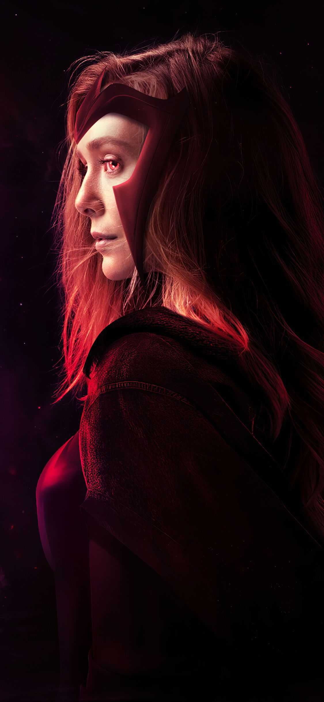 Scarlet Witch, Scarlet Witch wallpaper, Vibrant colors, Eye-catching design, 1130x2440 HD Handy
