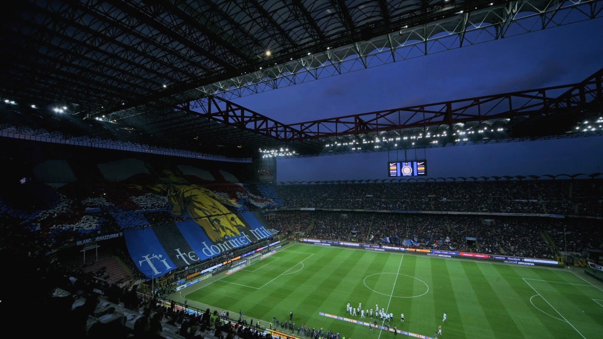 Inter: San Siro, a football stadium in the San Siro district of Milan, Italy. 1920x1080 Full HD Wallpaper.