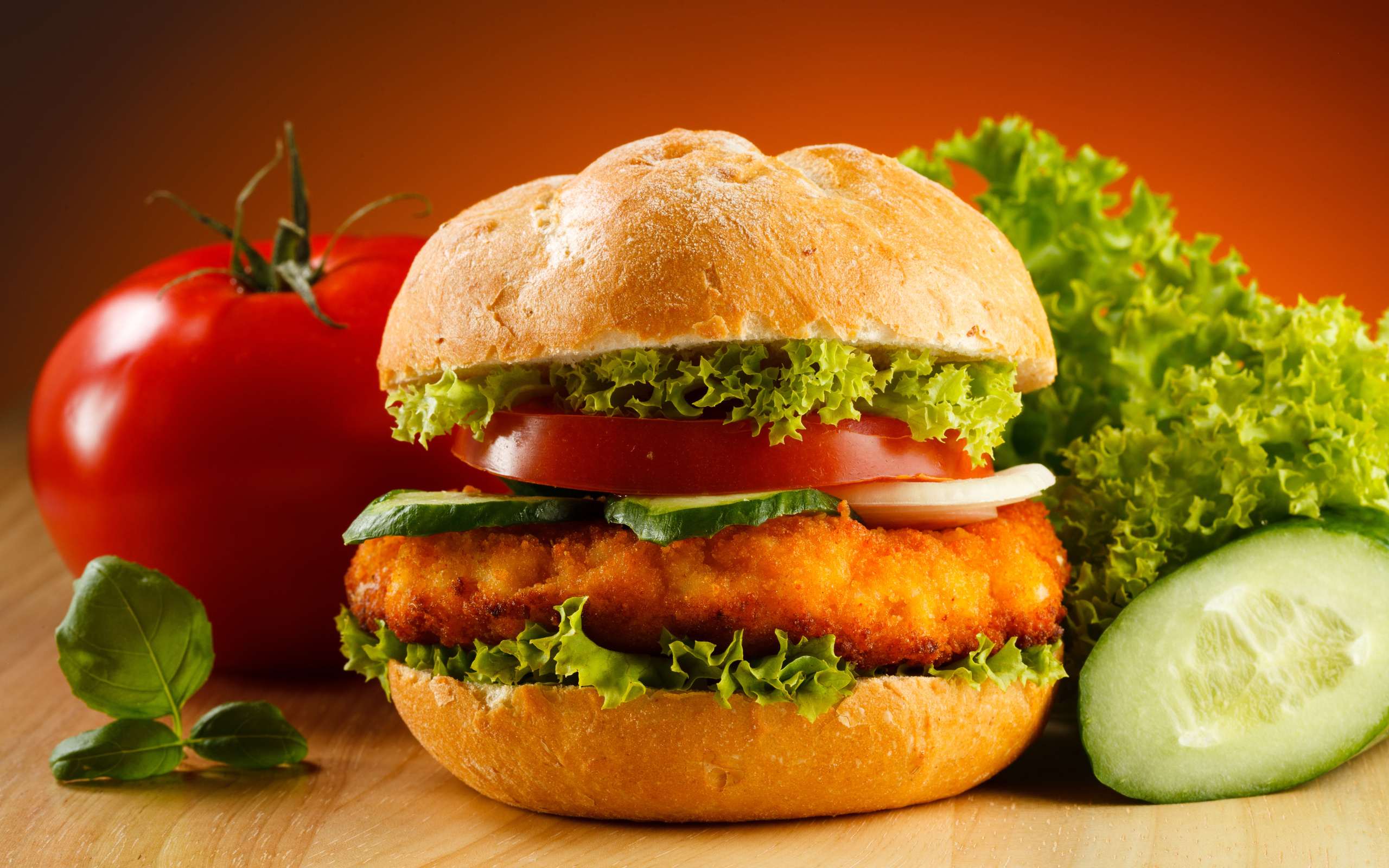 Hamburger: Served as a street food or in casual diners, American cuisine. 2560x1600 HD Wallpaper.