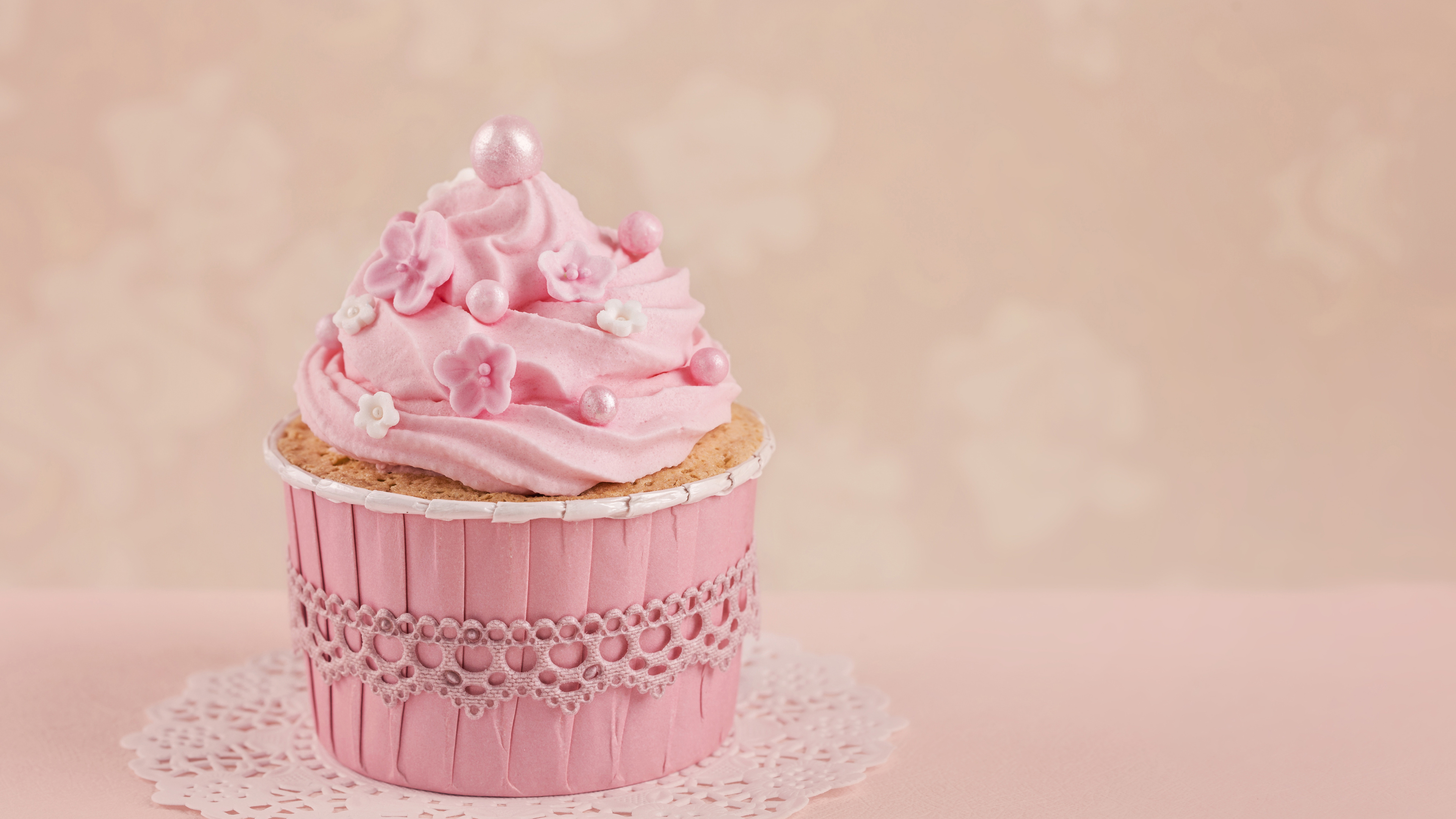 Pink cupcake, 4K wallpapers, Vibrant images, Colorful delight, 3840x2160 4K Desktop