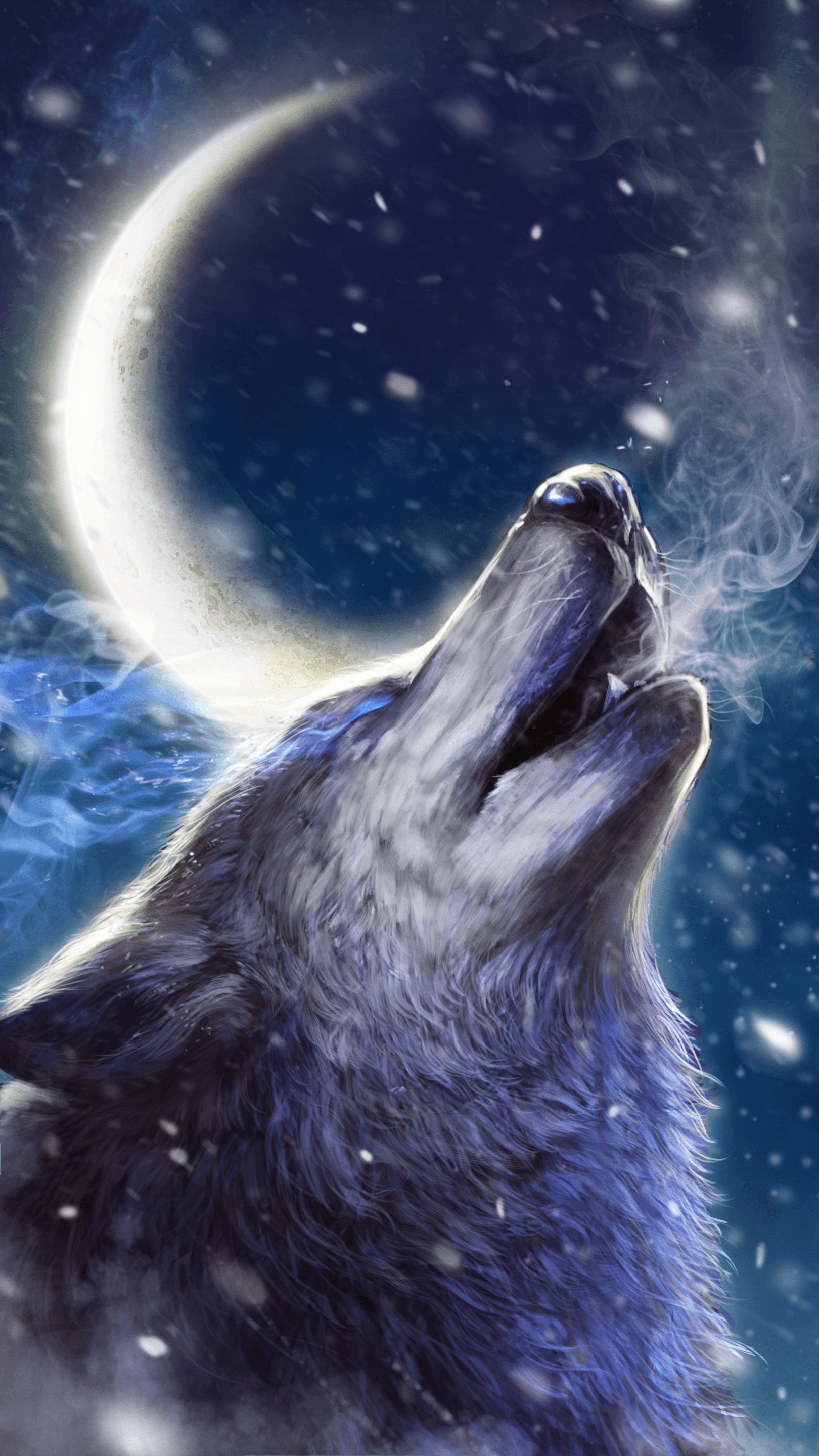 Howling Wolf, Wolves howling wallpapers, 1620x2880 HD Phone