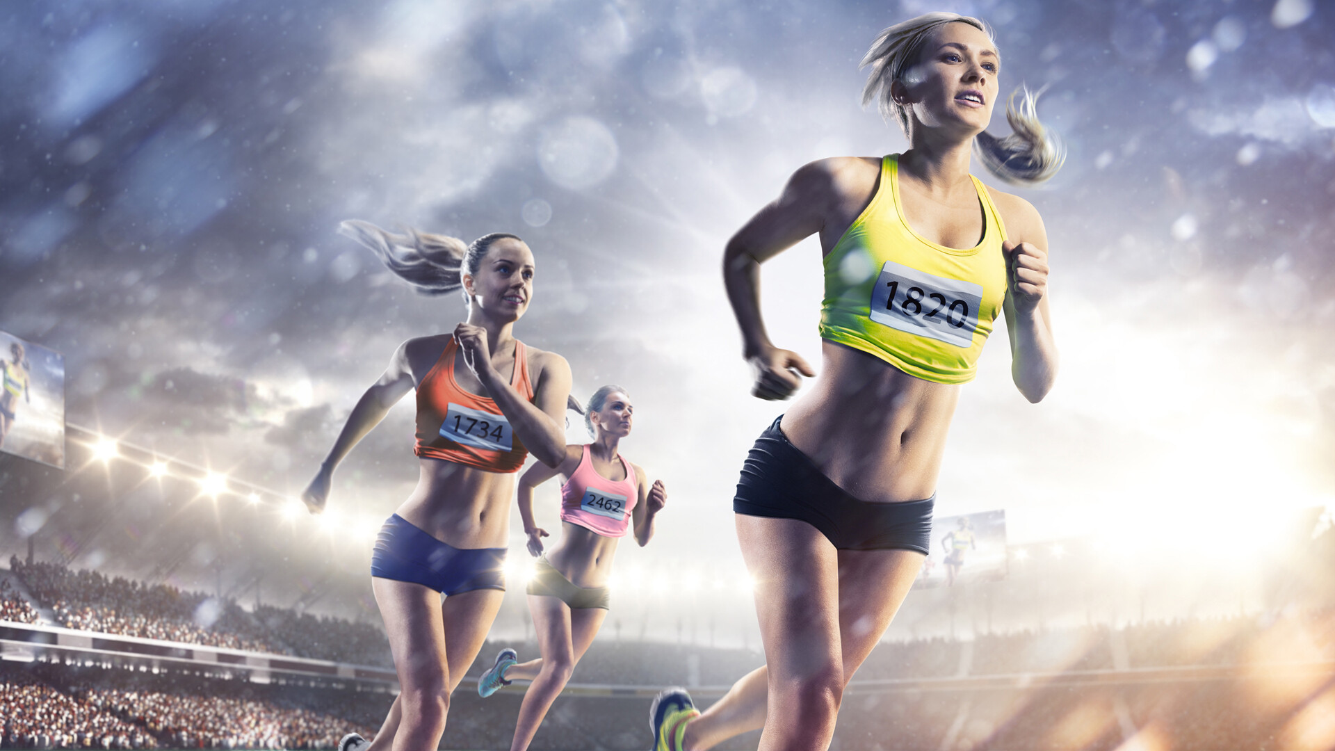 Sportler (Sport) | Weibliche Athletin, Laufbahn, Kraft und Anmut, Athletische Strke, 1920x1080 Full HD Desktop