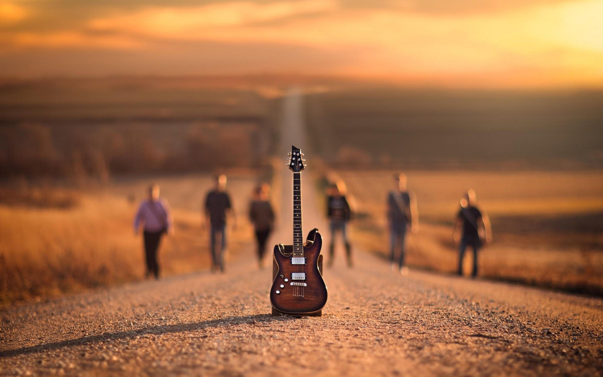 Guitar: Music band, Guitarists, A stringed musical instrument played by plucking or strumming with the fingers or a plectrum. 1920x1200 HD Wallpaper.