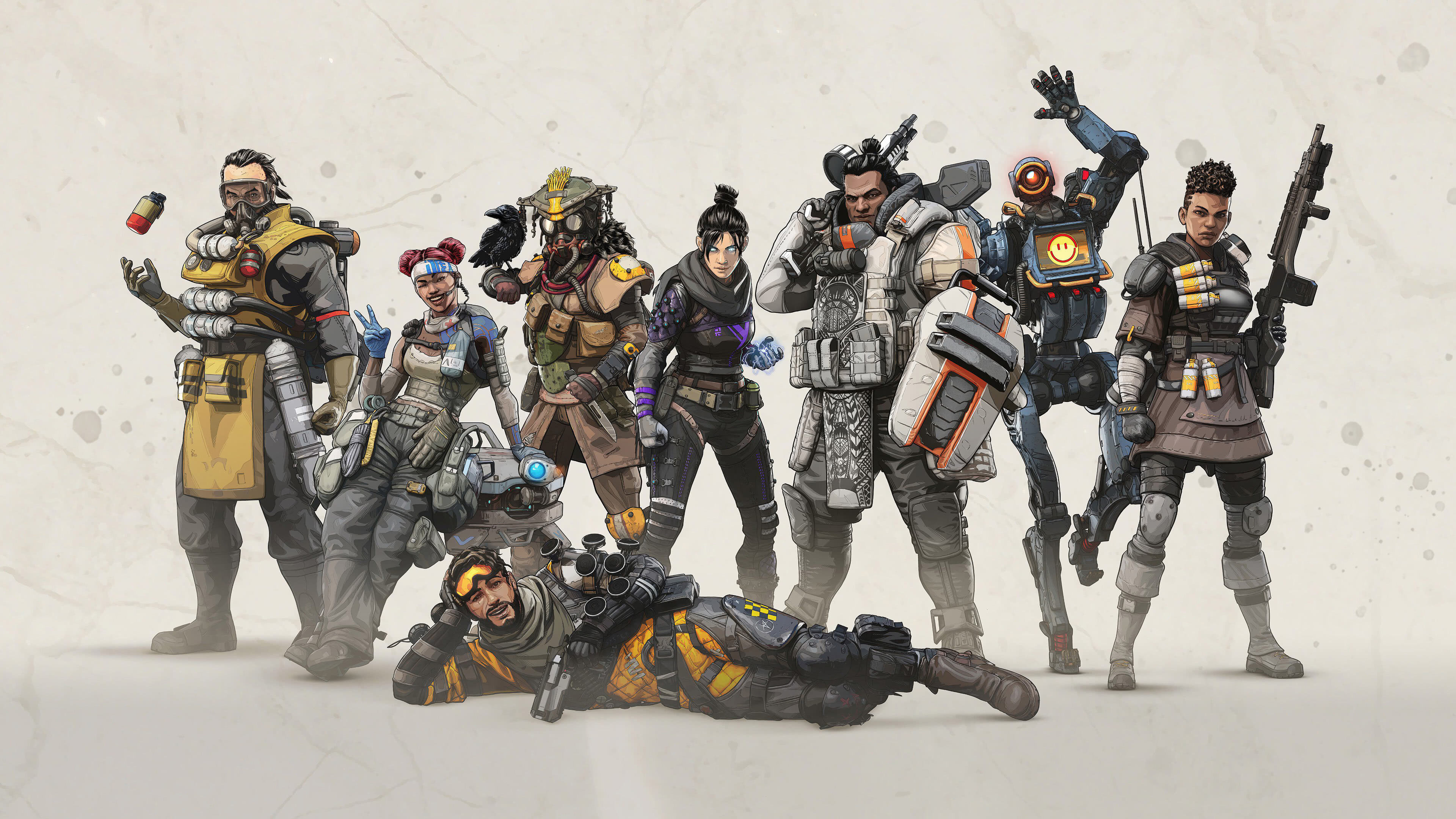 Apex Legends: An online multiplayer battle royale game featuring squads of three players. 3840x2160 4K Background.