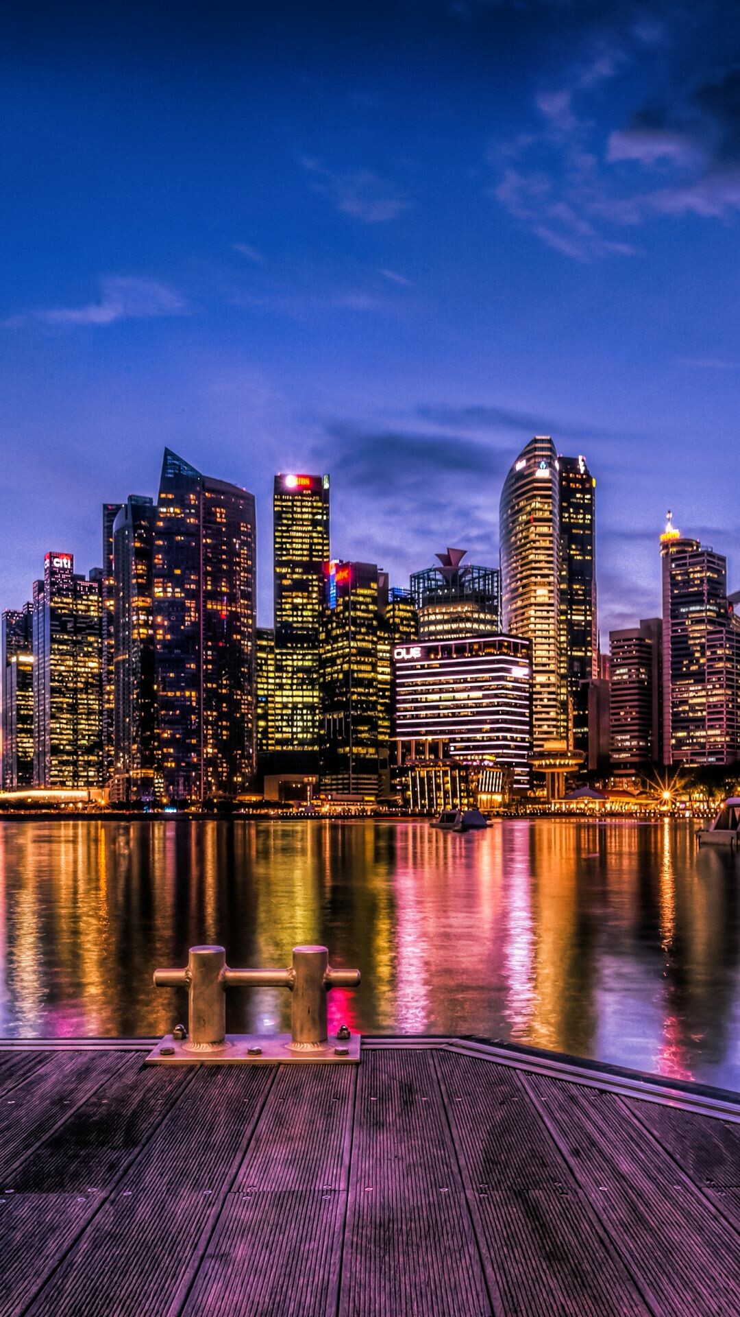 Singapore: City-state located at the southern tip of the Malay Peninsula, Skyline. 1080x1920 Full HD Background.