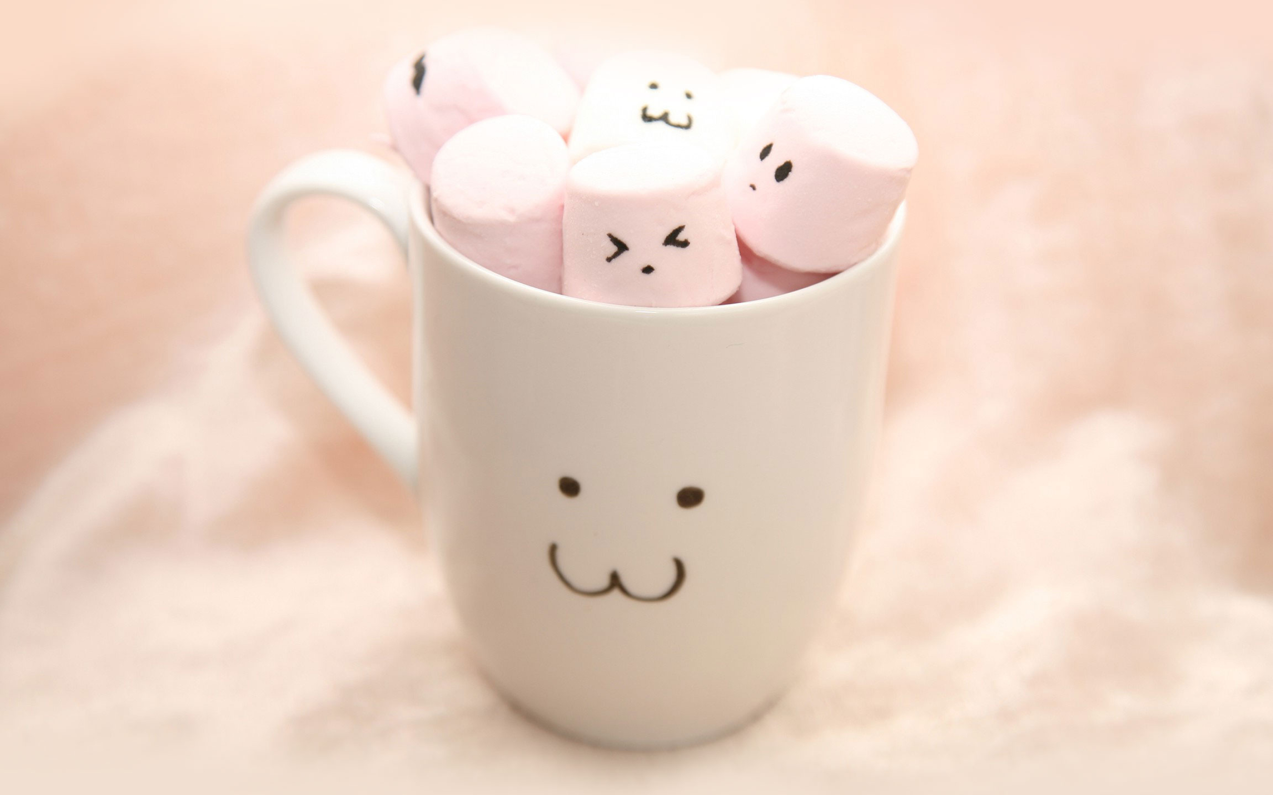 Marshmallow: A spongy confectionery, Cup full of marshmallows. 2560x1600 HD Wallpaper.