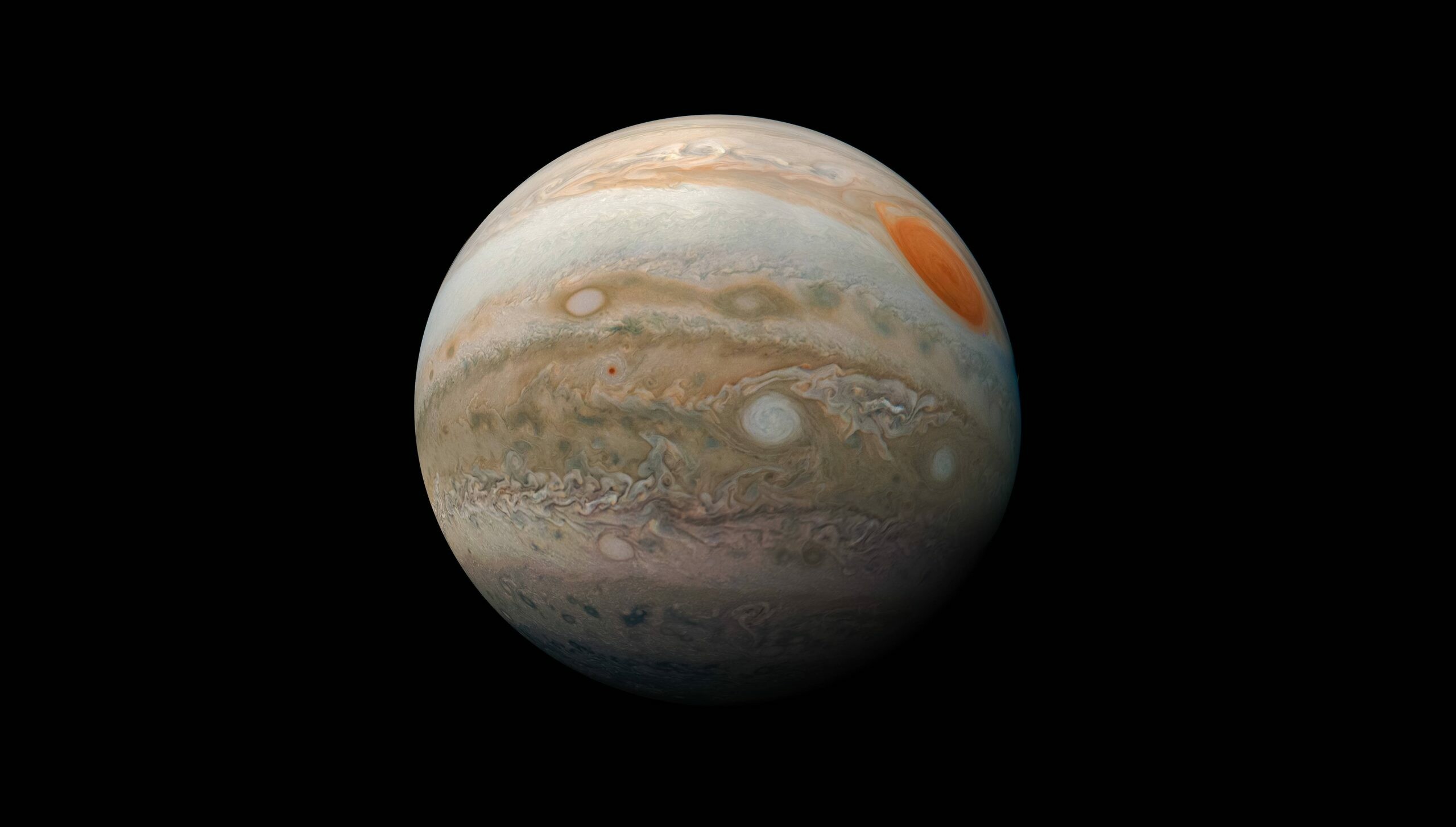 Jupiter: The planet with the strongest pull of gravity in the Solar System. 2560x1460 HD Wallpaper.