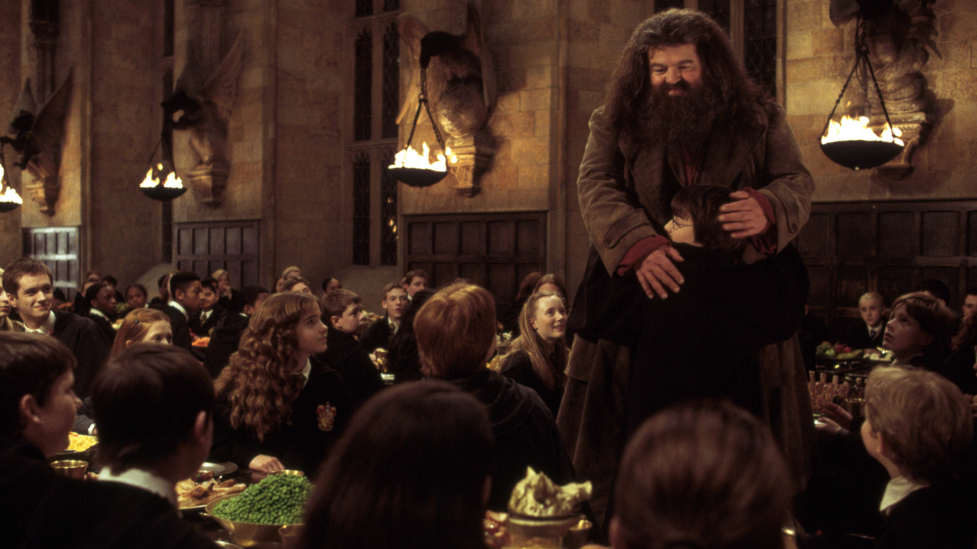 Hagrid's return, Heartwarming reunion, Hogwarts welcome, Friendship renewed, 1920x1080 Full HD Desktop