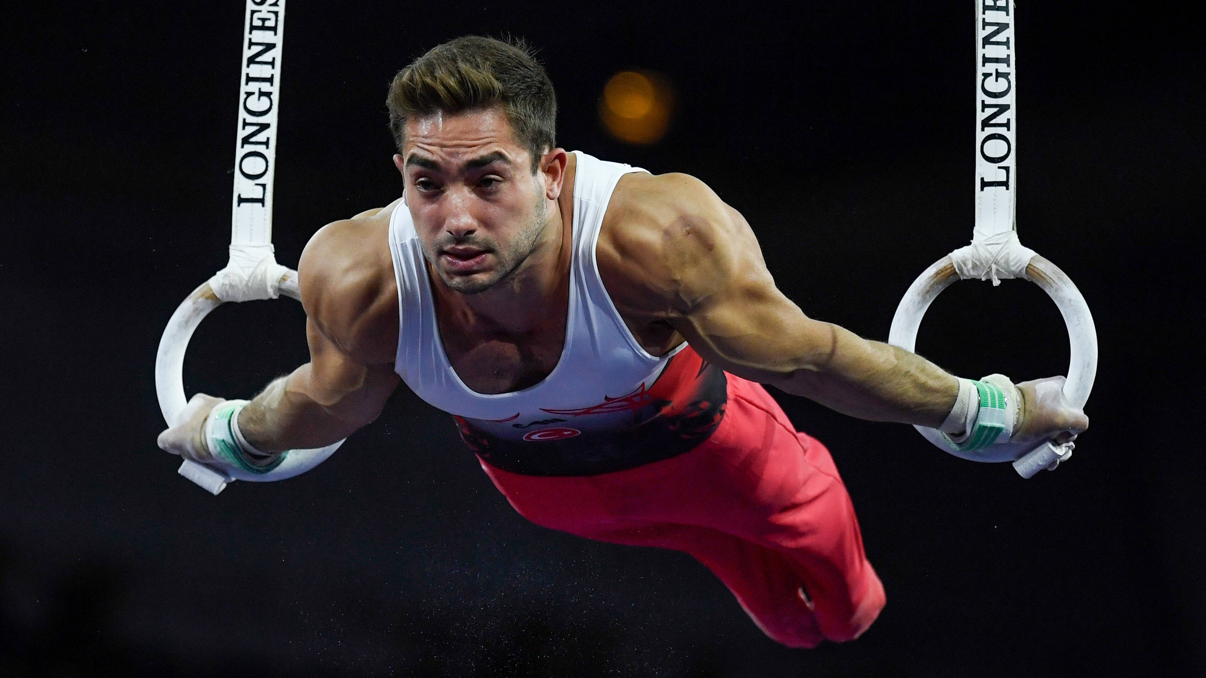 Rings (Gymnastics): Ibrahim Colak, Turkish male artistic gymnast, International competitions. 3840x2160 4K Wallpaper.