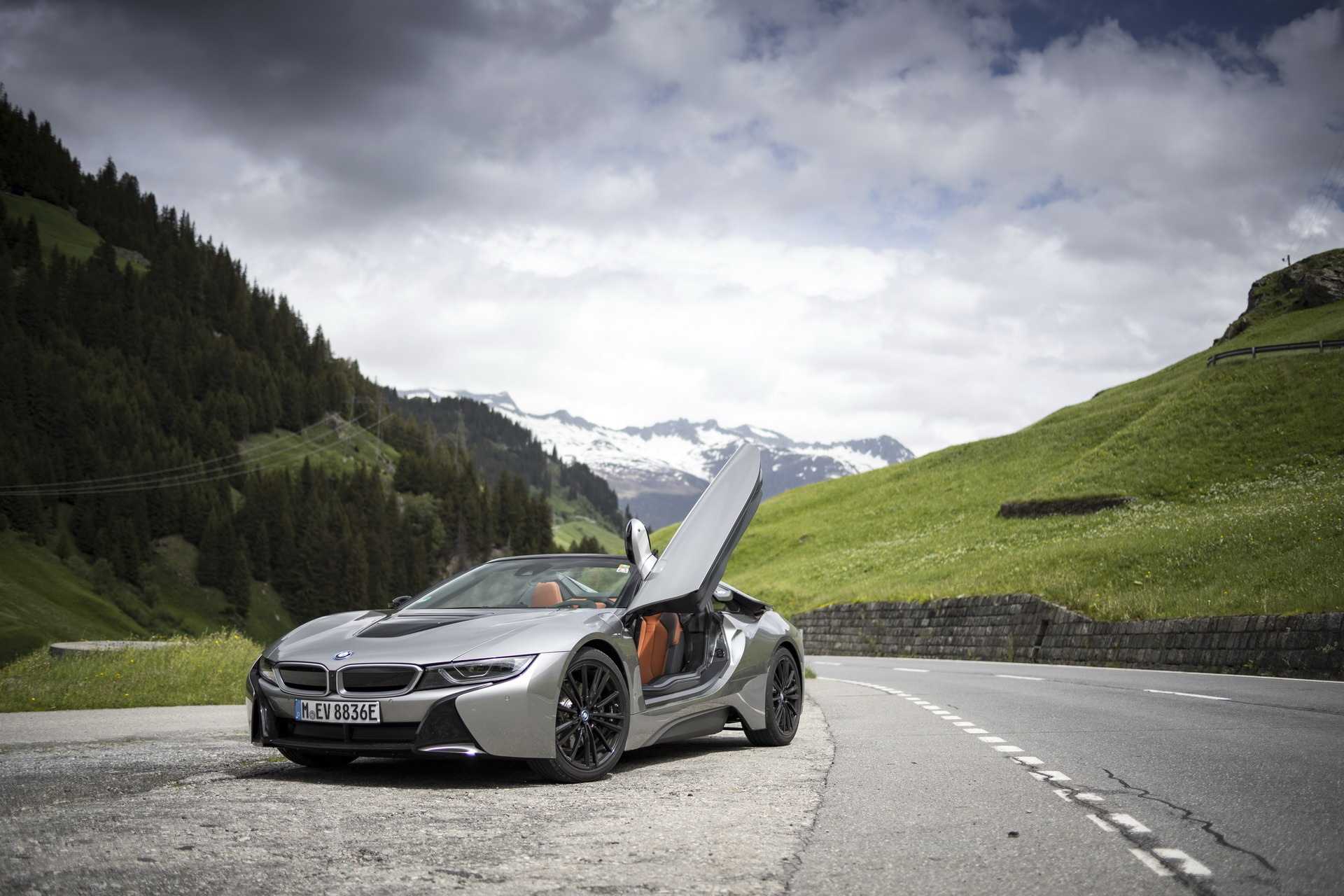 Scenic landscape backdrop, BMW i8 roadster, Stunning beauty, Open-top luxury, Captivating design, 1920x1280 HD Desktop