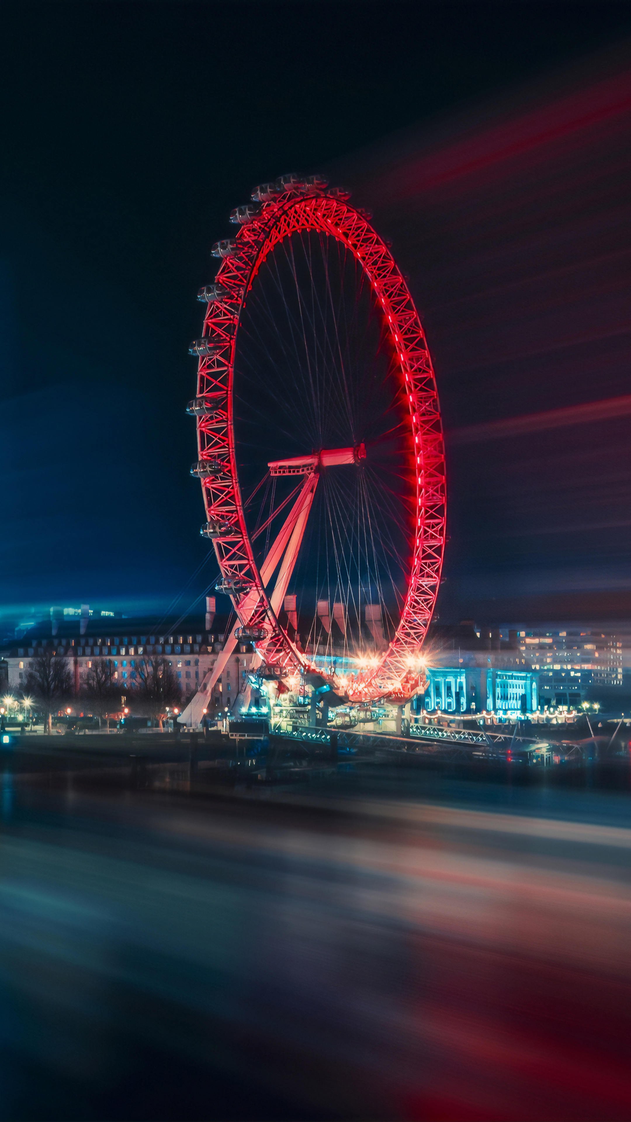 London Eye, Ferris wheel, Premium HD wallpapers, Nighttime scene, 2160x3840 4K Phone