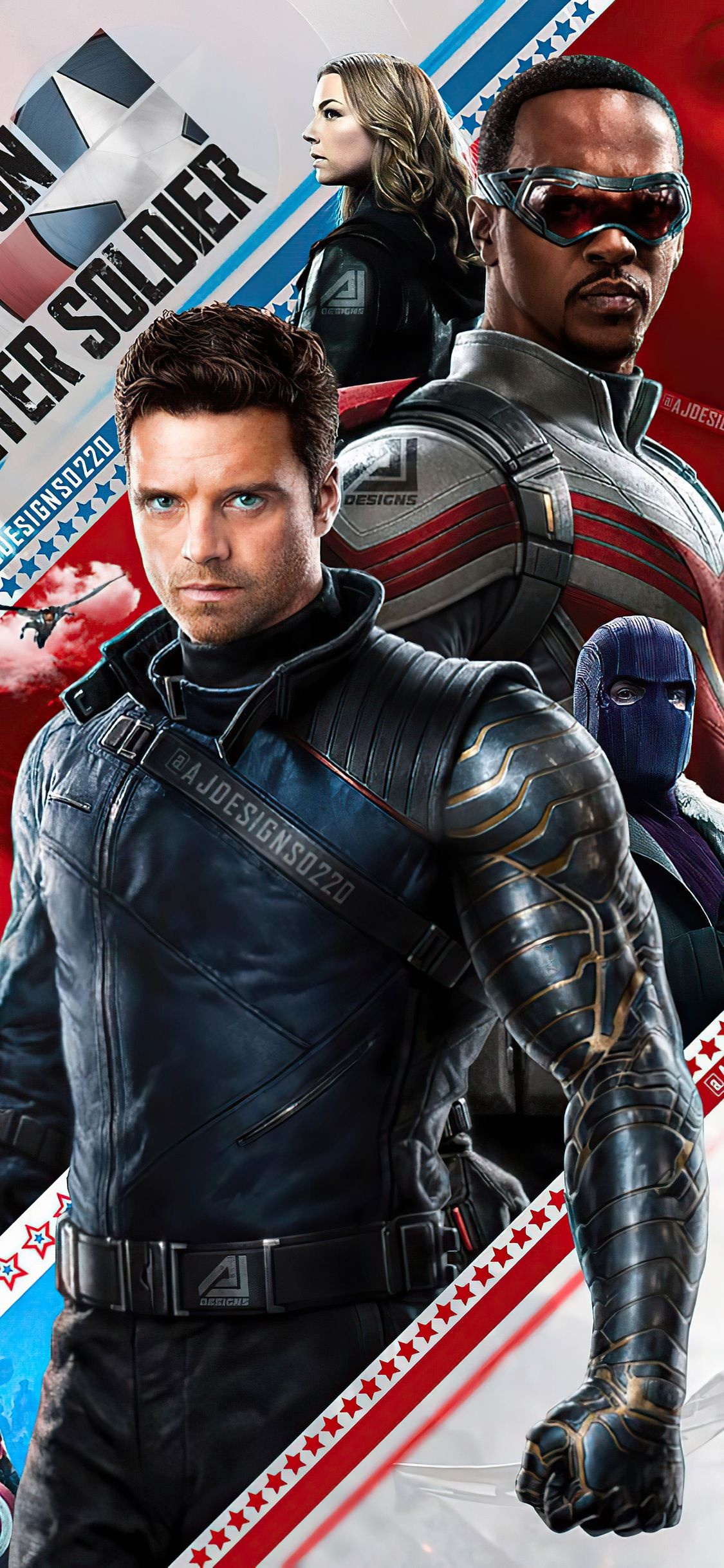 The Falcon and the Winter Soldier poster, HD 4K, Bucky Barnes, 1130x2440 HD Phone