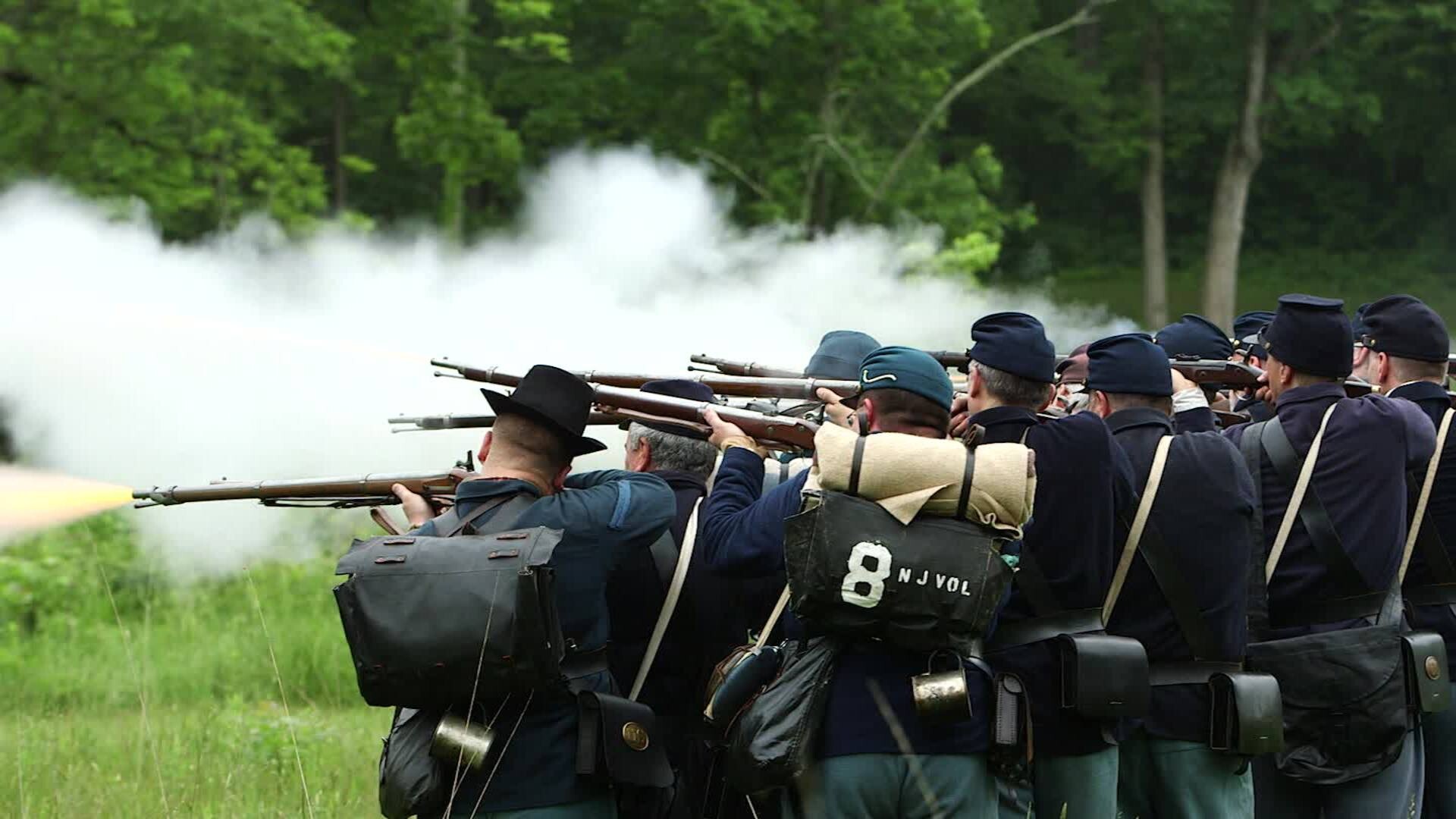 Gettysburg: The Army of Potomac reenactors, American Civil War military uniform and weaponry. 1920x1080 Full HD Wallpaper.