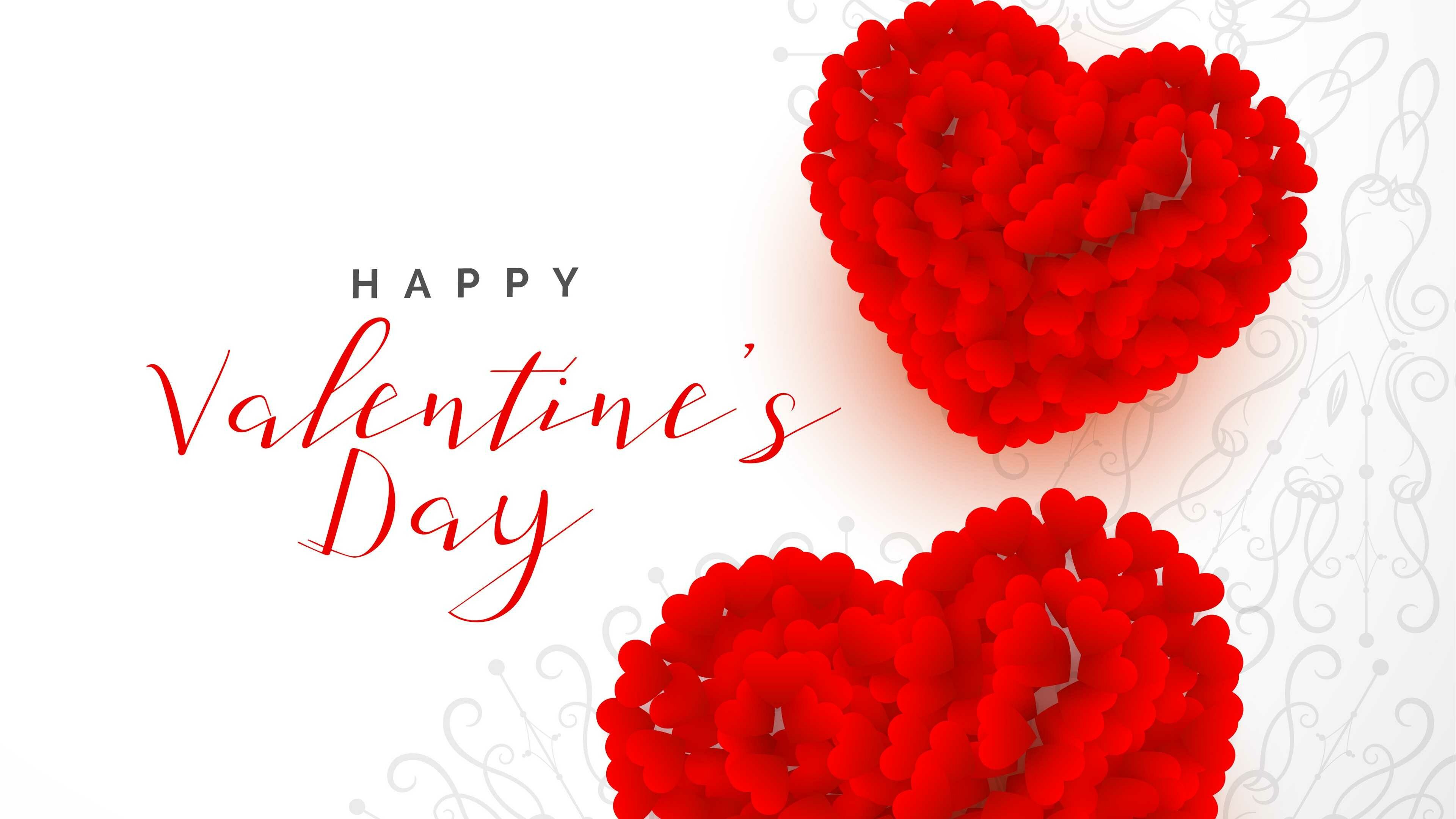 Valentine's Day: Festive activity, Romance, Greeting card. 3840x2160 4K Background.