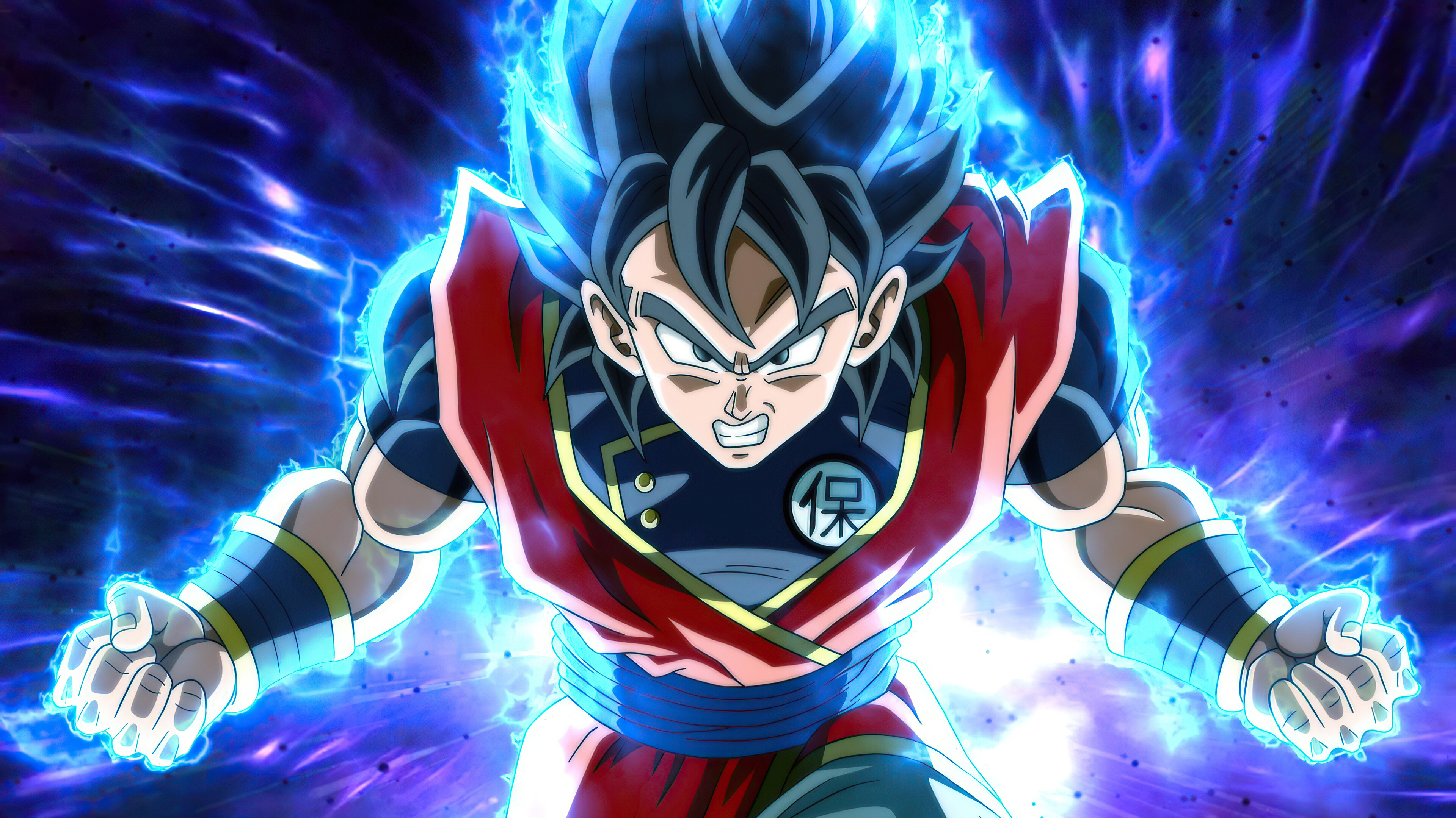 Goku: Super Saiyan Blue, The transformation of the Saiyan race, A vibrant blue, flame-like aura. 3840x2160 4K Wallpaper.