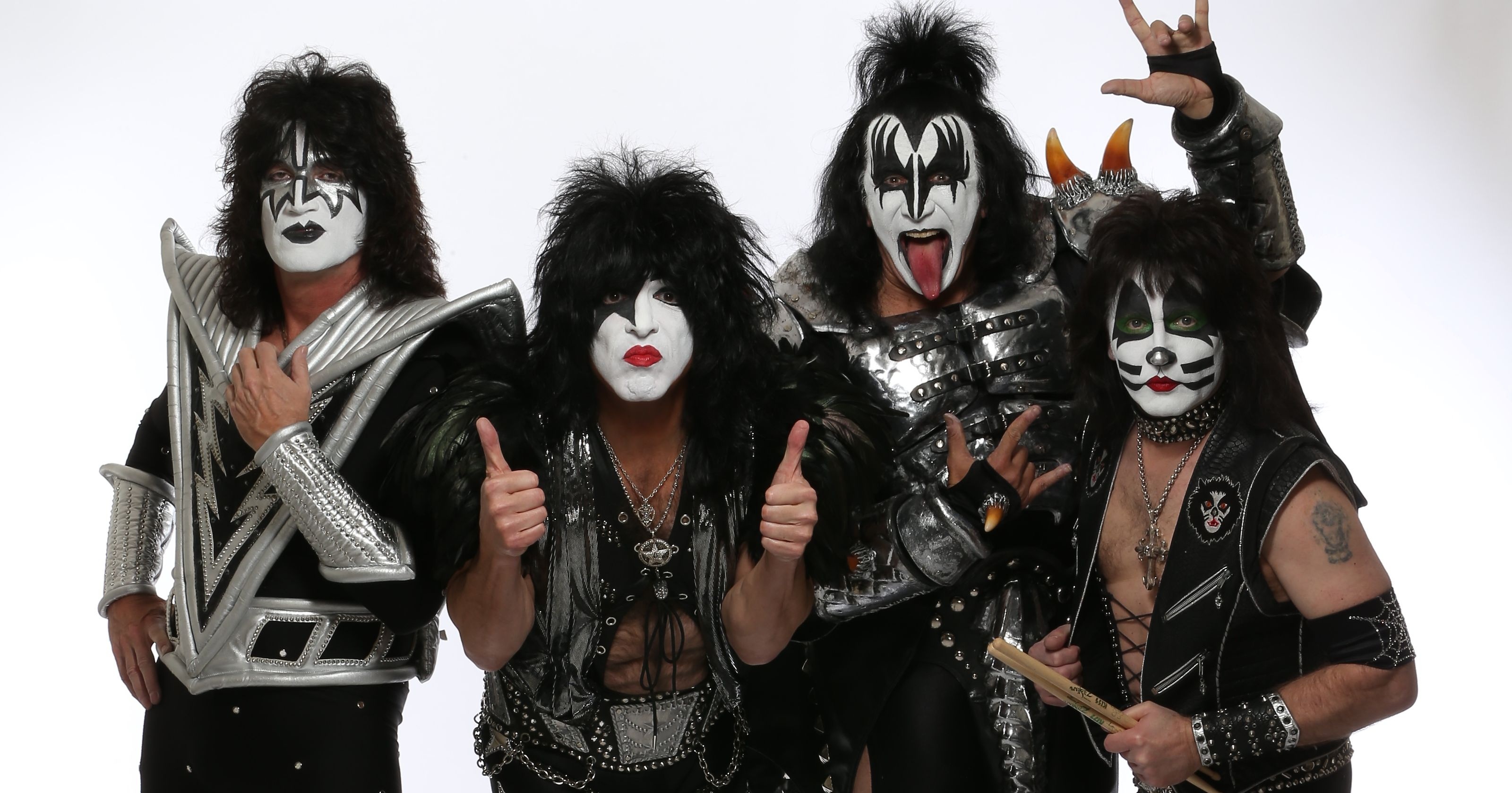 KISS Band, Iconic makeup, Rock and roll legends, Music history, 3200x1680 HD Desktop
