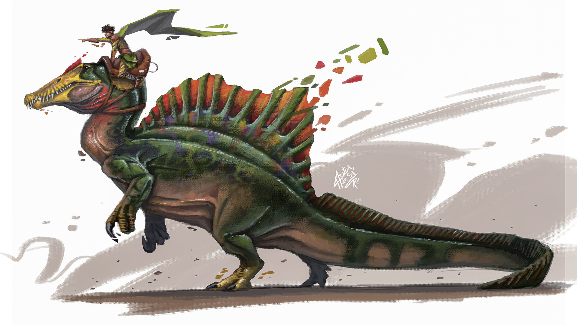 Artstation spinosaurus, Last theropod, Concept art, Dinosaur creature design, 1920x1090 HD Desktop