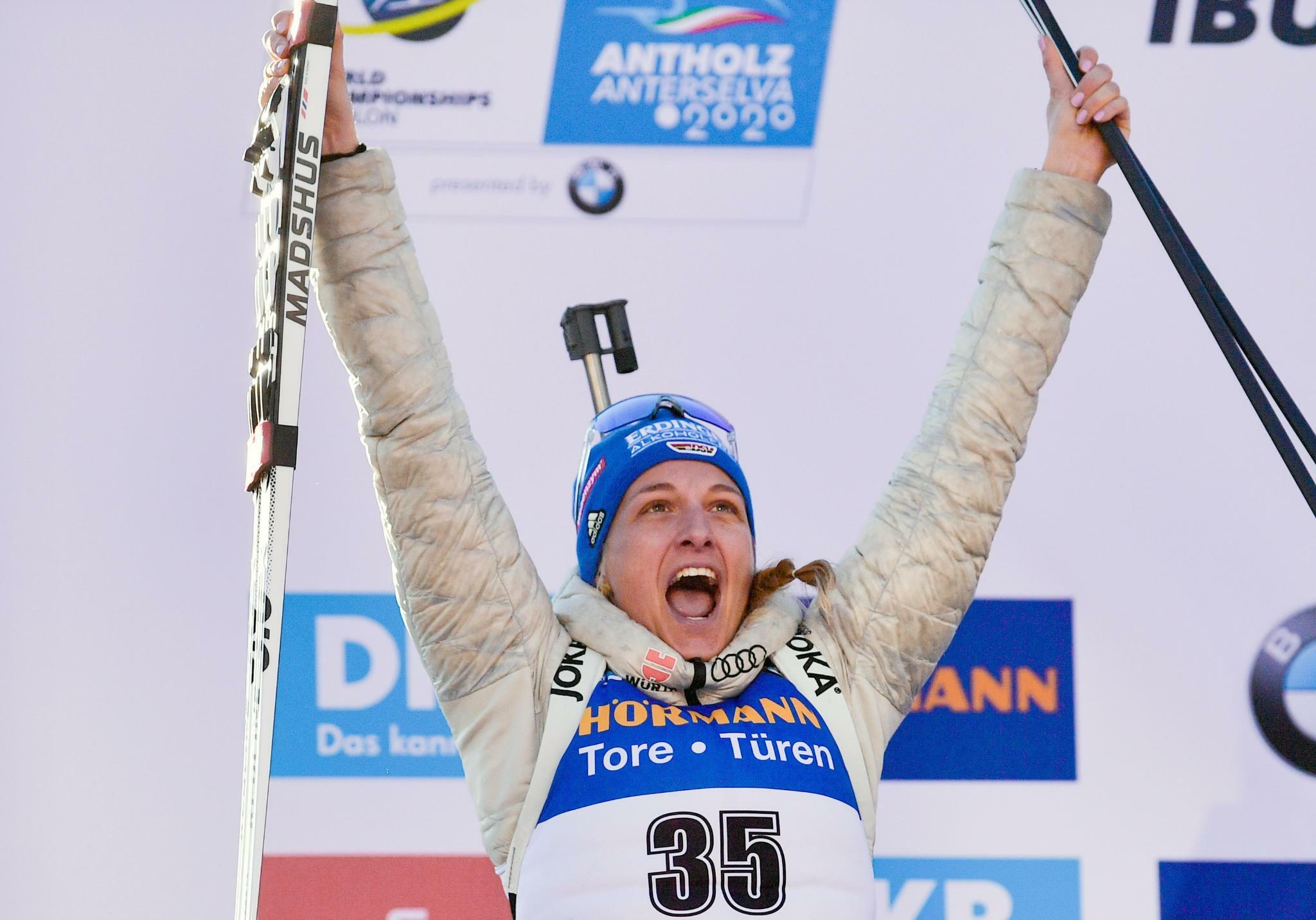Vanessa Hinz, Biathlon, World championship silver, German athlete, 2050x1440 HD Desktop
