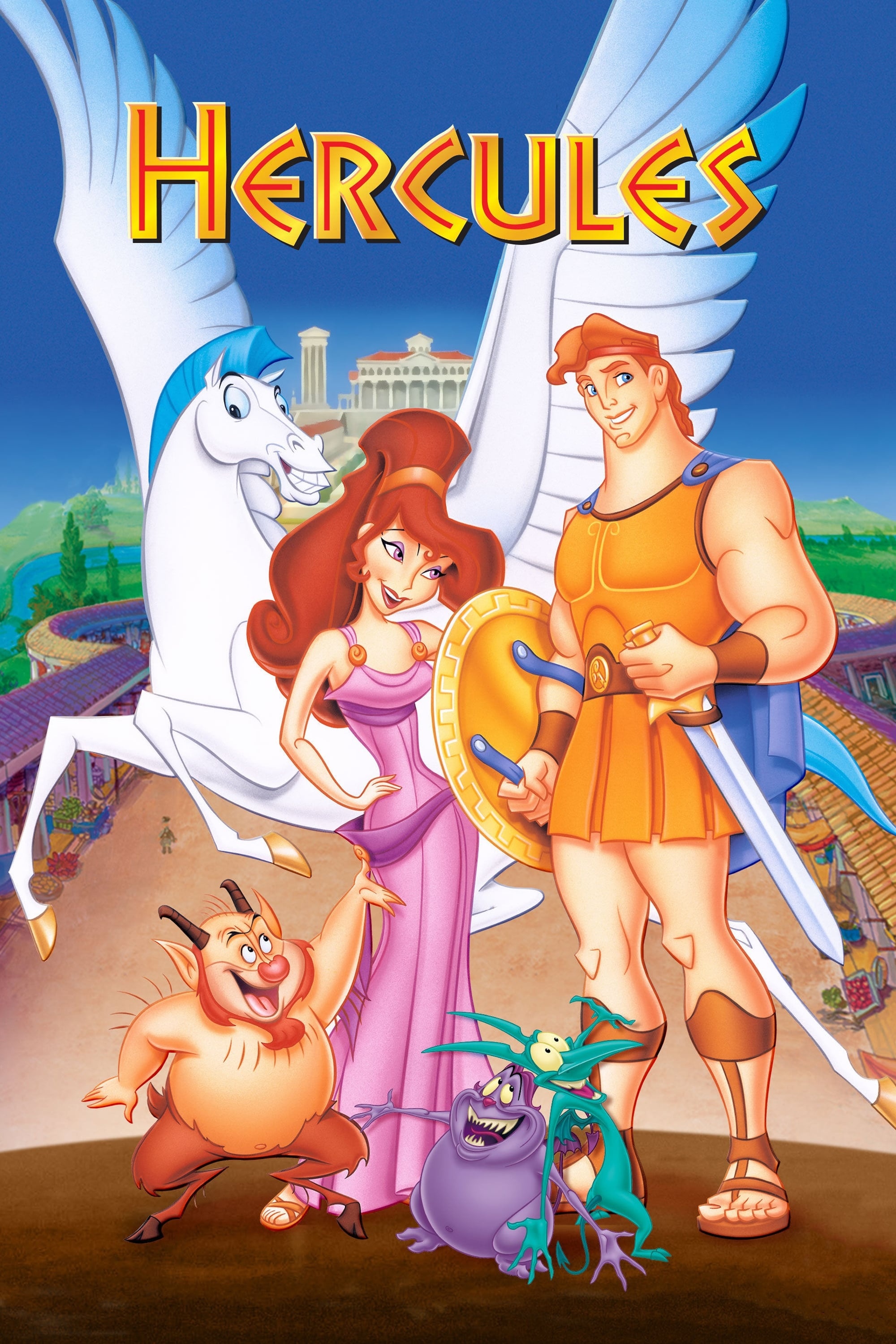 Action-packed animation, Hercules and Megara, Mount Olympus, Hero's journey, 2000x3000 HD Phone
