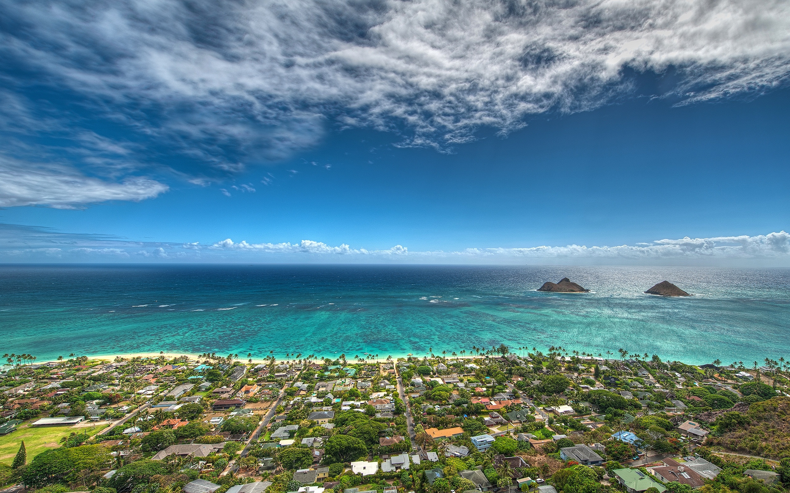 Lanikai Beach view, O'ahu wallpaper, Serenity, Travel, 2560x1600 HD Desktop