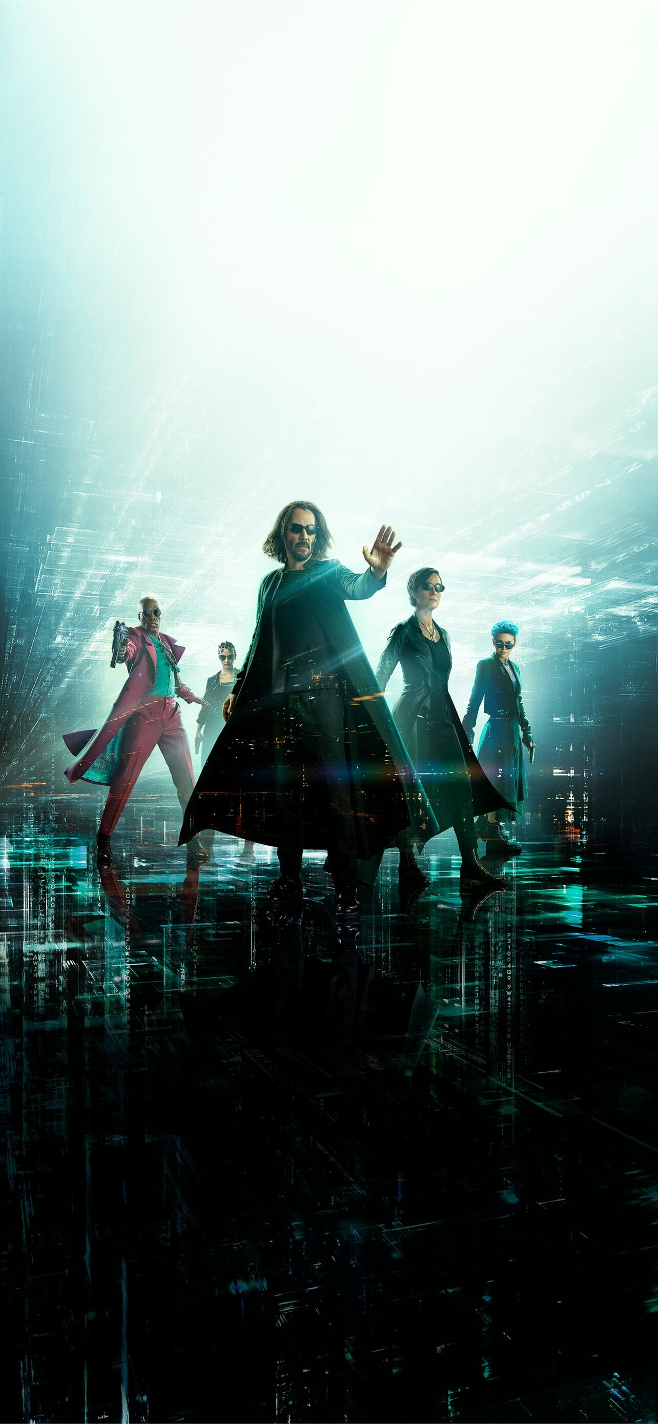 The Matrix Resurrections: The first franchise film that does not feature cinematography by Bill Pope. 1290x2780 HD Background.