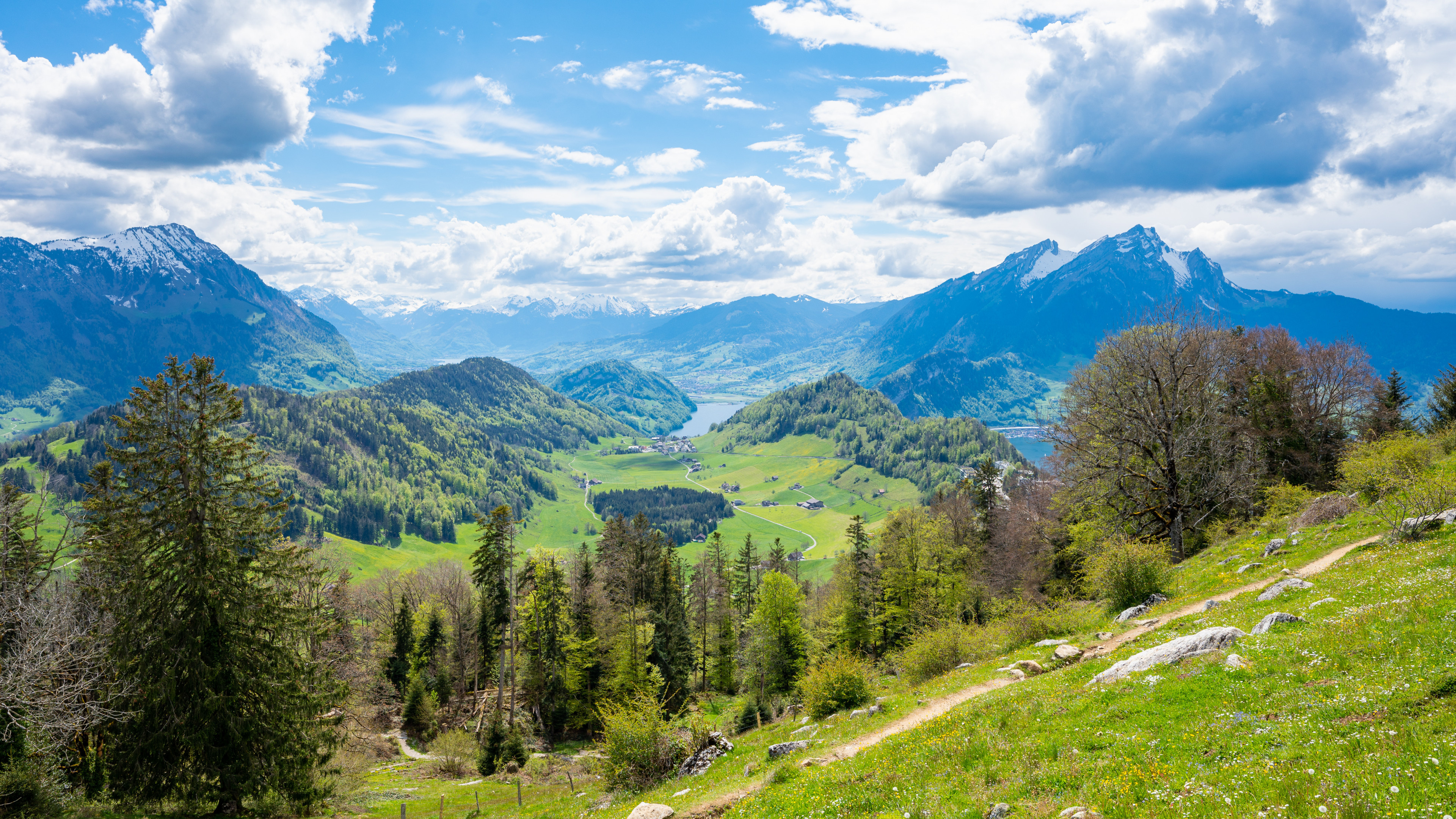 Mount Pilatus, Schweizer bergblick, Switzerland, Obbrgen, 3840x2160 4K Desktop