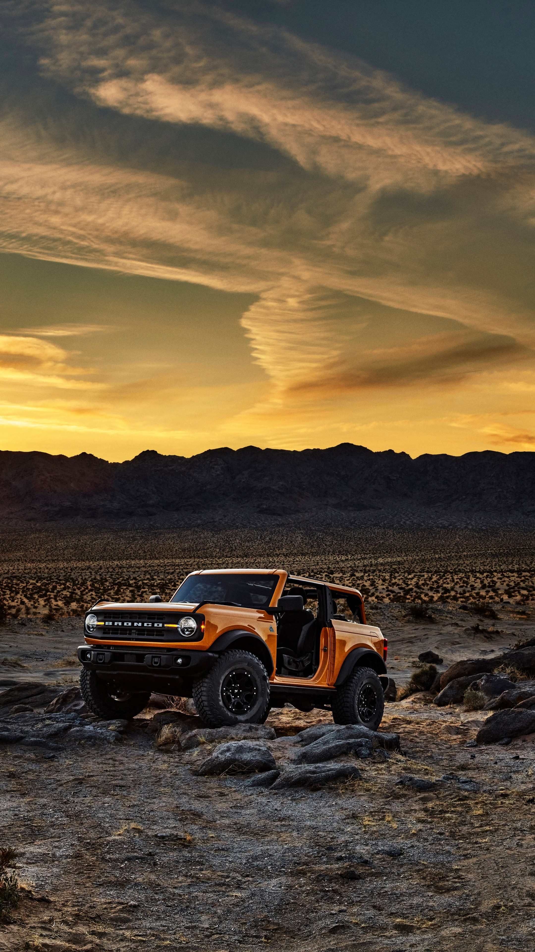 Ford Bronco: SUV, 2021 Cars, Off-Road Capability, Automotive Design, Front-Engine, Four-Wheel-Drive. 2160x3840 4K Background.