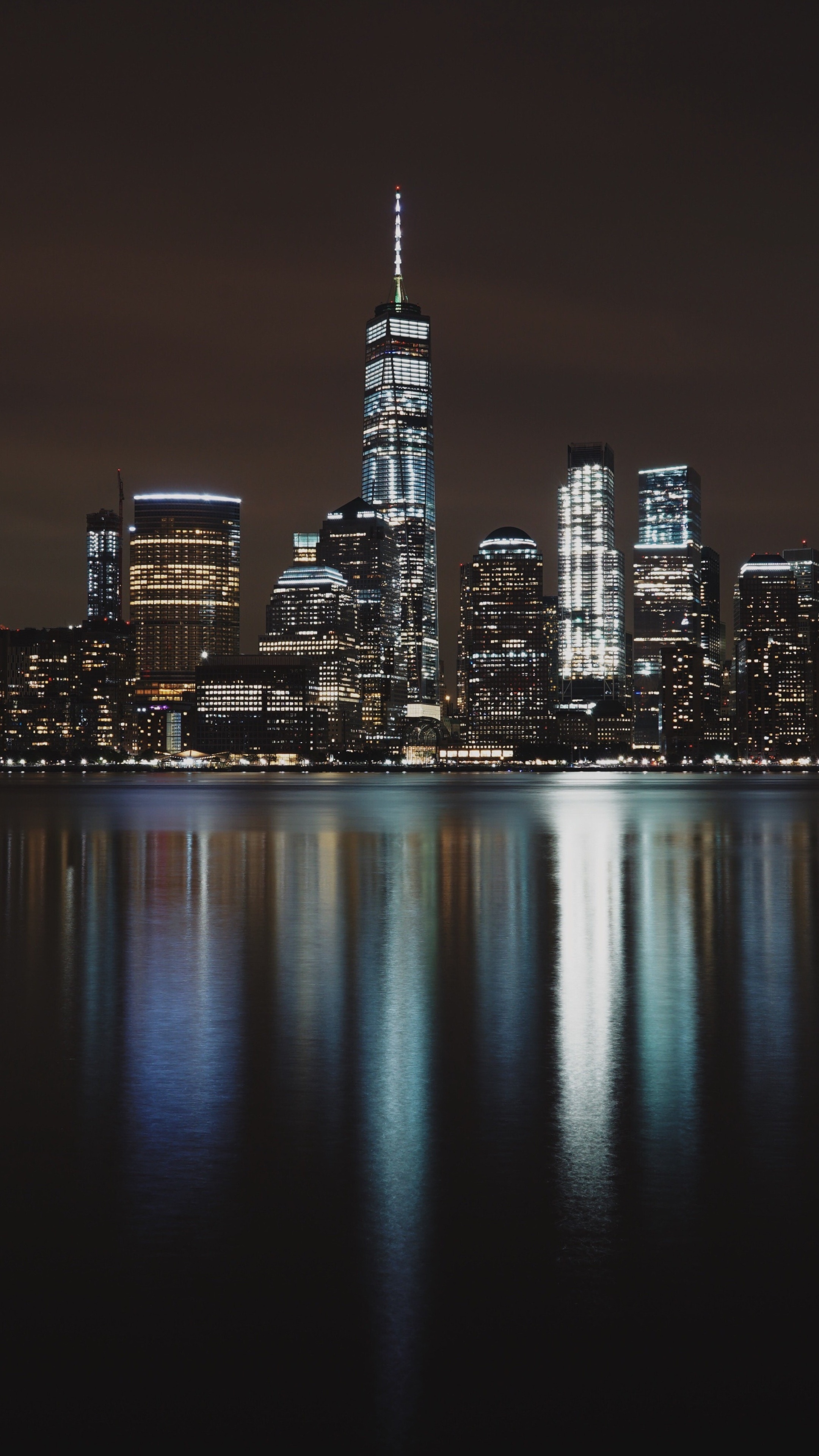 Night skyline, New York City, Xperia XZ, Premium HD, 2160x3840 4K Handy