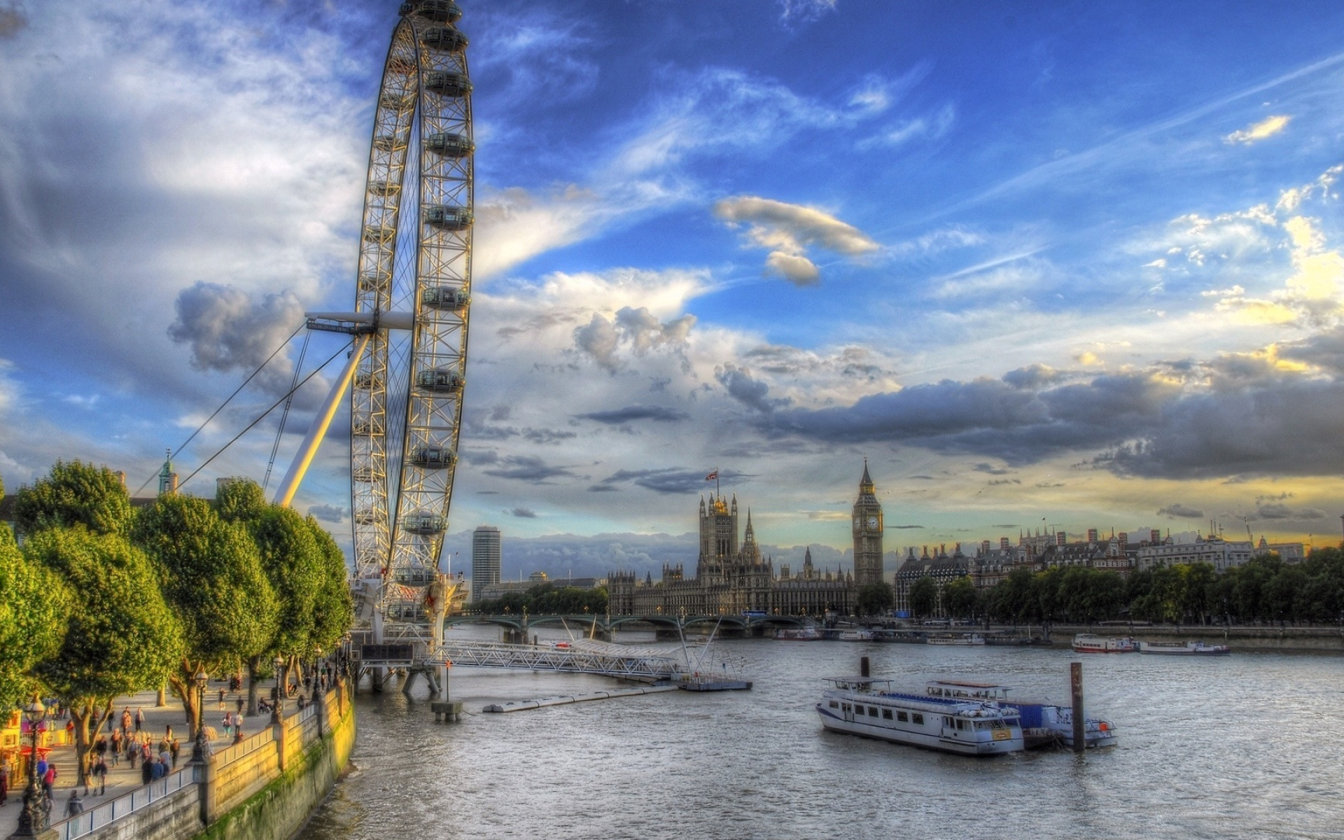 London Eye, Iconic attraction, Riverside view, London landmark, 1920x1200 HD Desktop