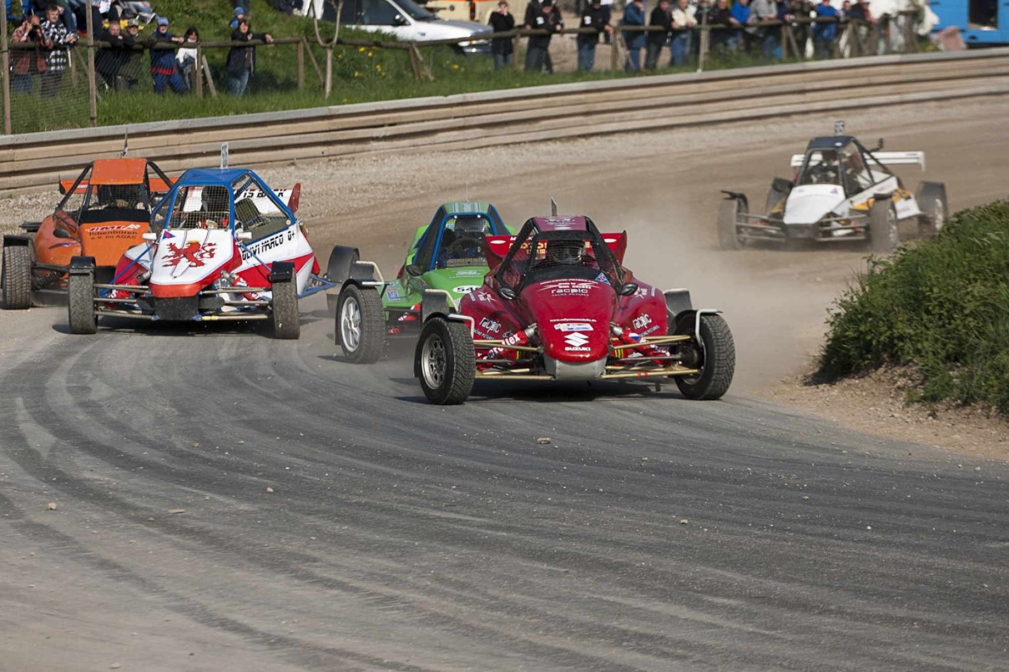Autocross: Buggies Rallycross, A form of sprint-style automobile racing, held on a closed mixed-surface racing circuit. 2000x1340 HD Background.