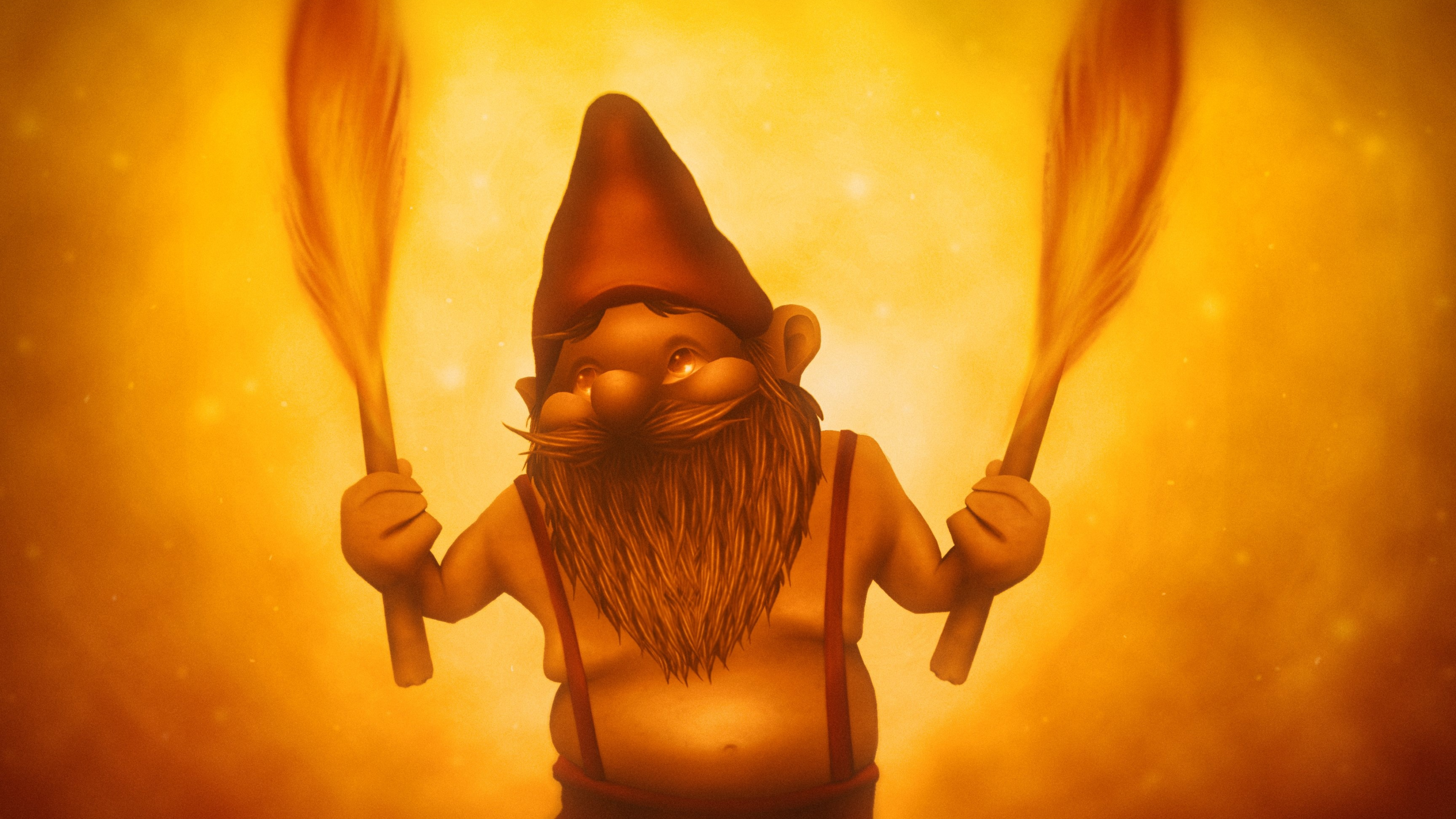 Fire gnome, Hell mac pc wallpapers, Desktop and mobile backgrounds, 3840x2160 4K Desktop