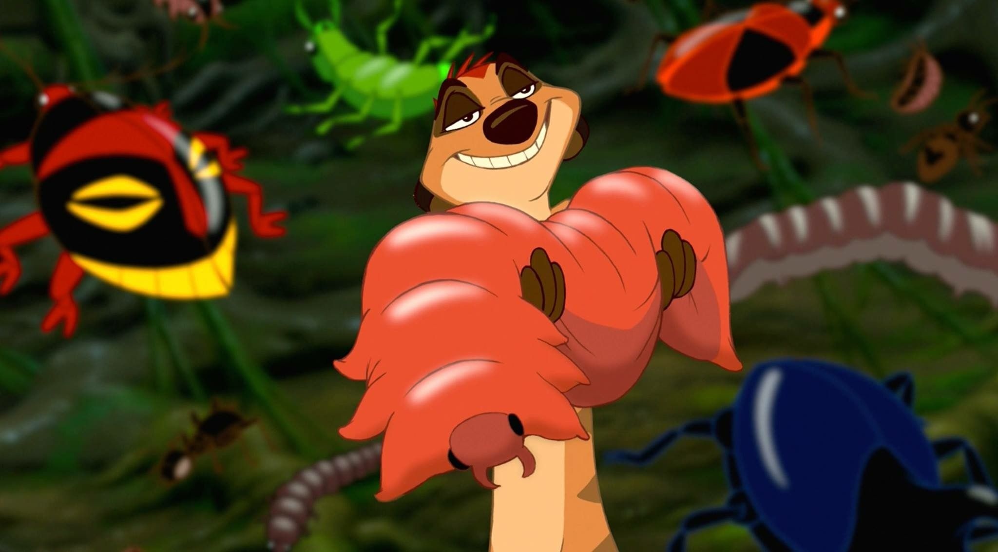 Timon and Pumbaa TV Series, Animated animals, Lion King movie, Grub, 2050x1140 HD Desktop