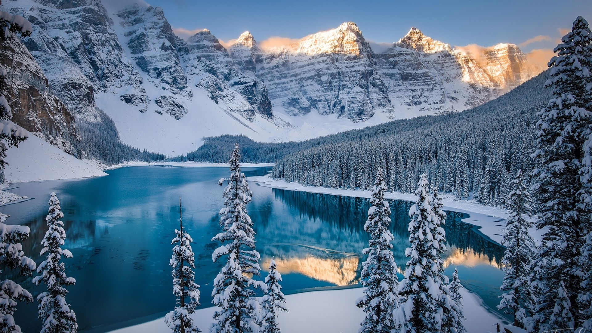 Banff National Park, Moraine Lake's beauty, Winter wonderland, Captivating views, 1920x1080 Full HD Desktop