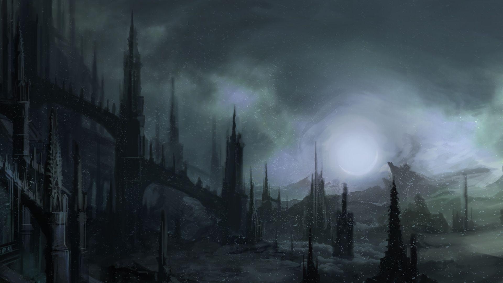 Gothic Art: Castlevania: Lords of Shadow, The Frankenstein castle, Towers, Spires. 1920x1080 Full HD Background.