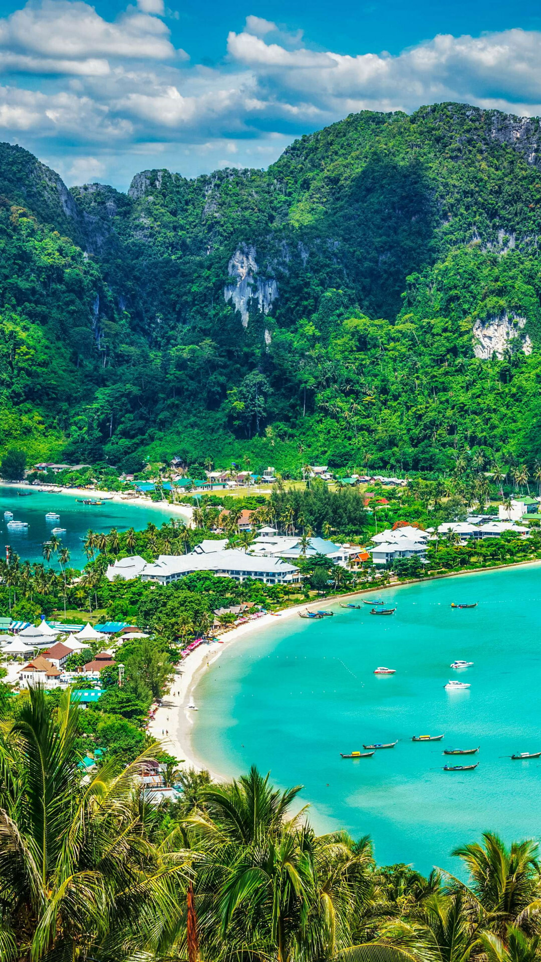Phi Phi: Krabi Province, Bay, Tropical retreats in Southeast Asia. 1080x1920 Full HD Background.