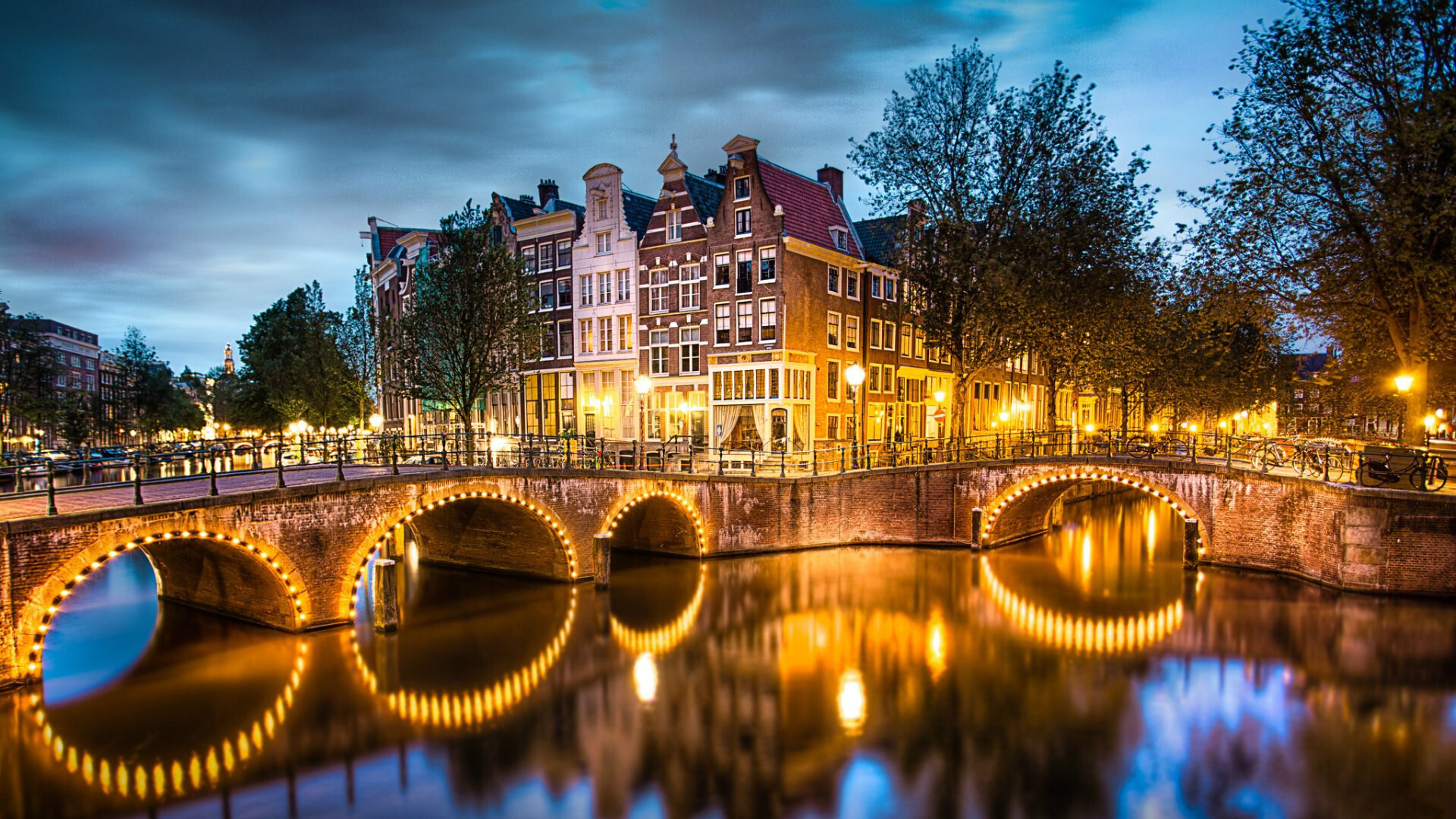 Amsterdam: The world-famous 17th century capital of Holland, Landmark. 1920x1080 Full HD Background.