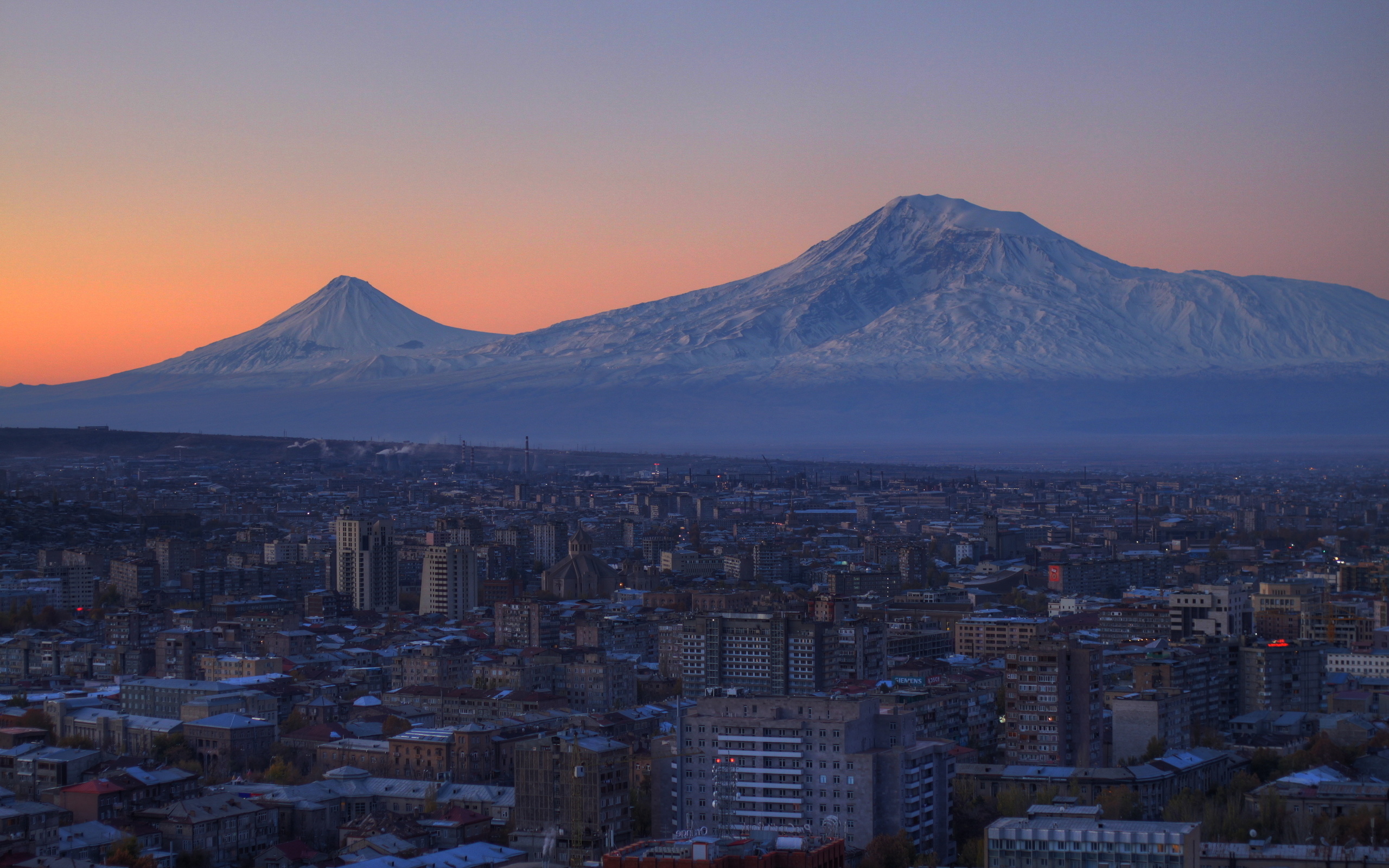 Armenia: Yerevan, the capital city of the Armenian Republic. 2560x1600 HD Background.