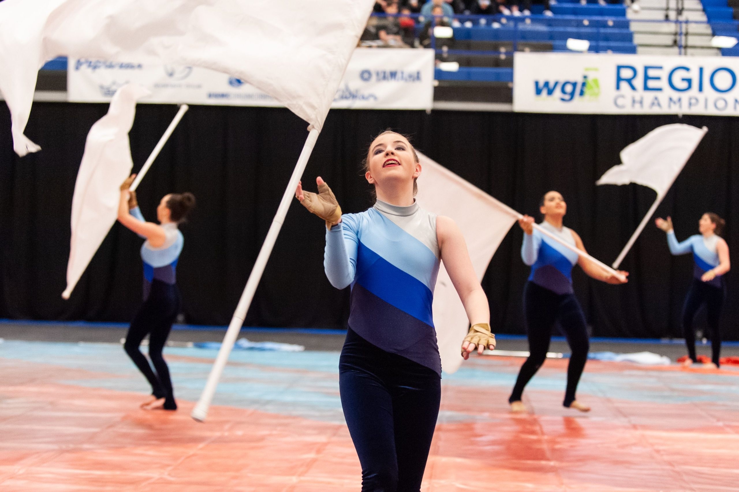 Color Guard (Flag Spinning): 2021-2022 Allegiance A Guard, Winter Guard International championship. 2560x1710 HD Background.