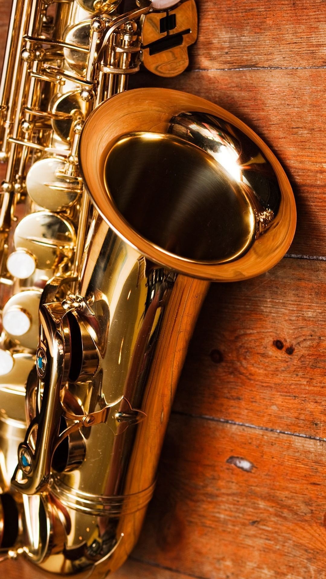 Saxophone: Jazz music, A musical instrument that is played by blowing through a reed. 1080x1920 Full HD Background.