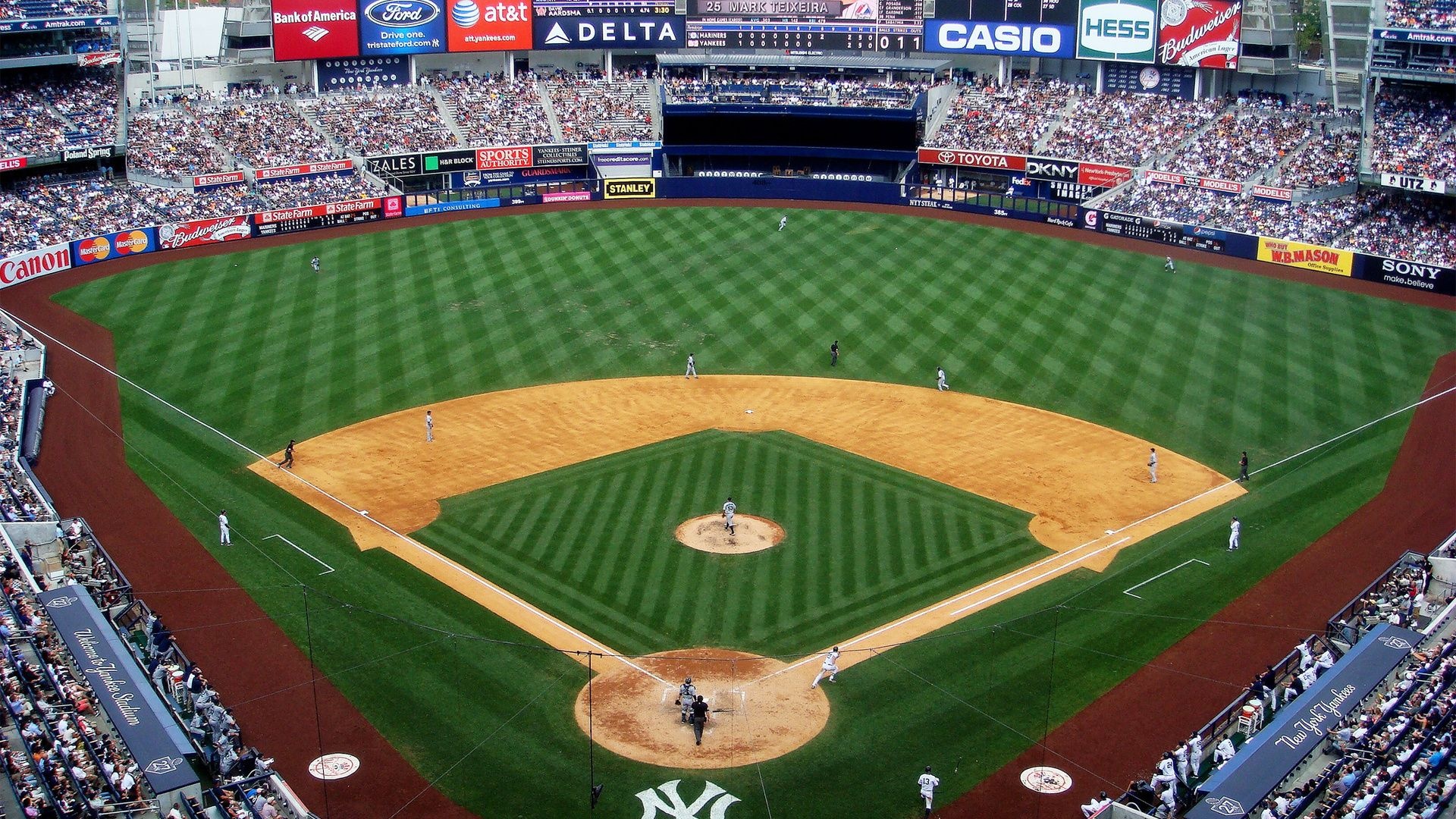 New York Yankees, Stadium silhouette, Evening game, Iconic structure, Baseball legacy, 1920x1080 Full HD Desktop
