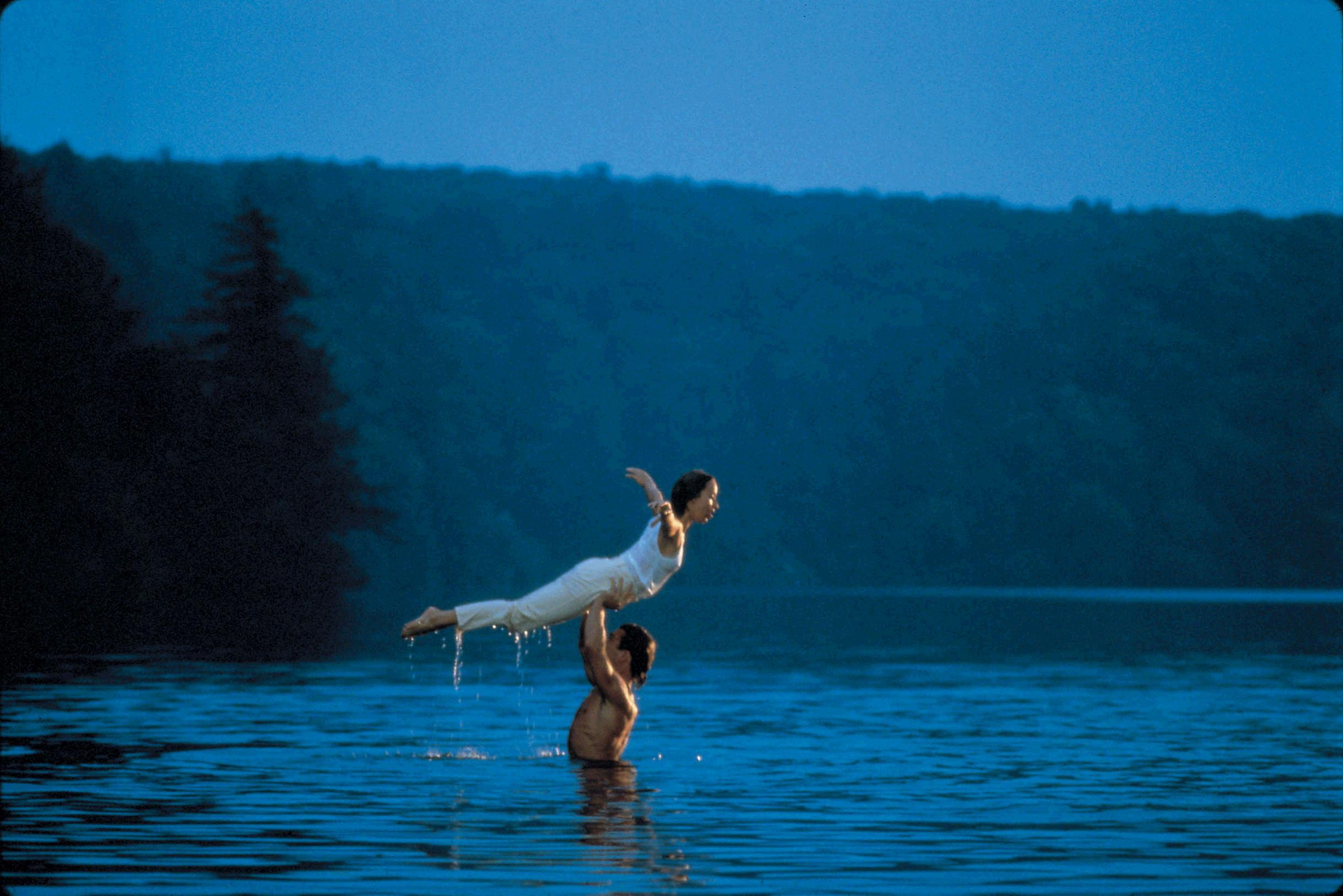 Dirty Dancing movies, Nature-inspired wet dance, Patrick Swayze, Lakeside beauty, 2440x1630 HD Desktop