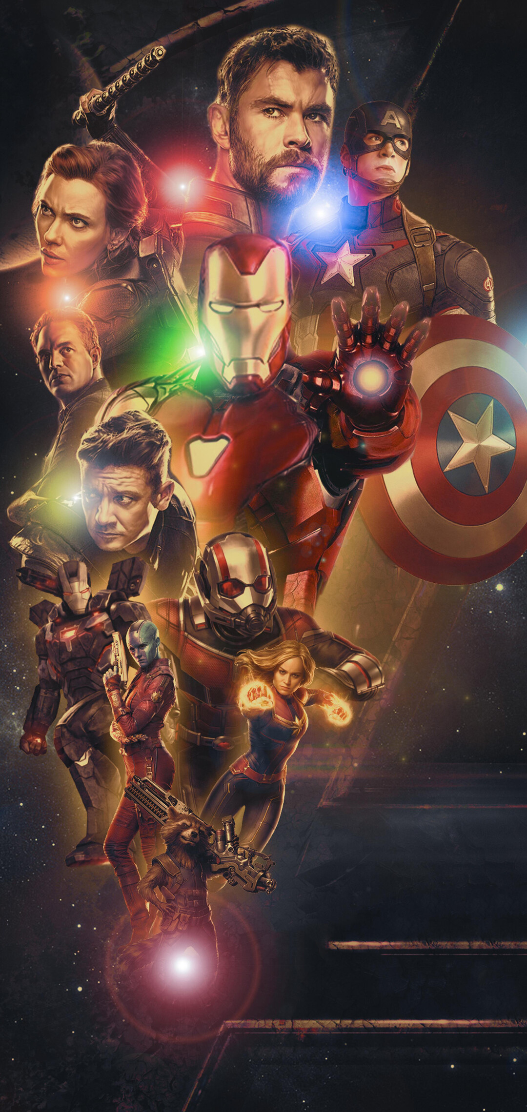 Avengers: Marvel Cinematic Universe Characters. 1080x2280 HD Wallpaper.
