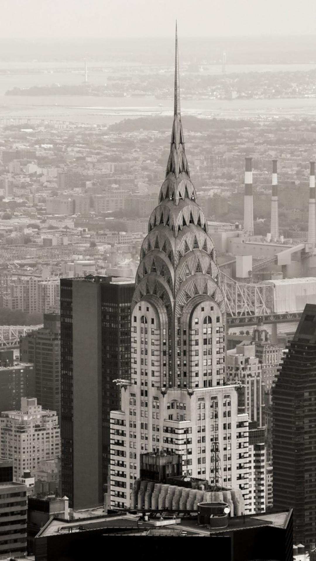 Chrysler Building: An Art Deco skyscraper on the East Side of Manhattan in New York City. 1080x1920 Full HD Background.