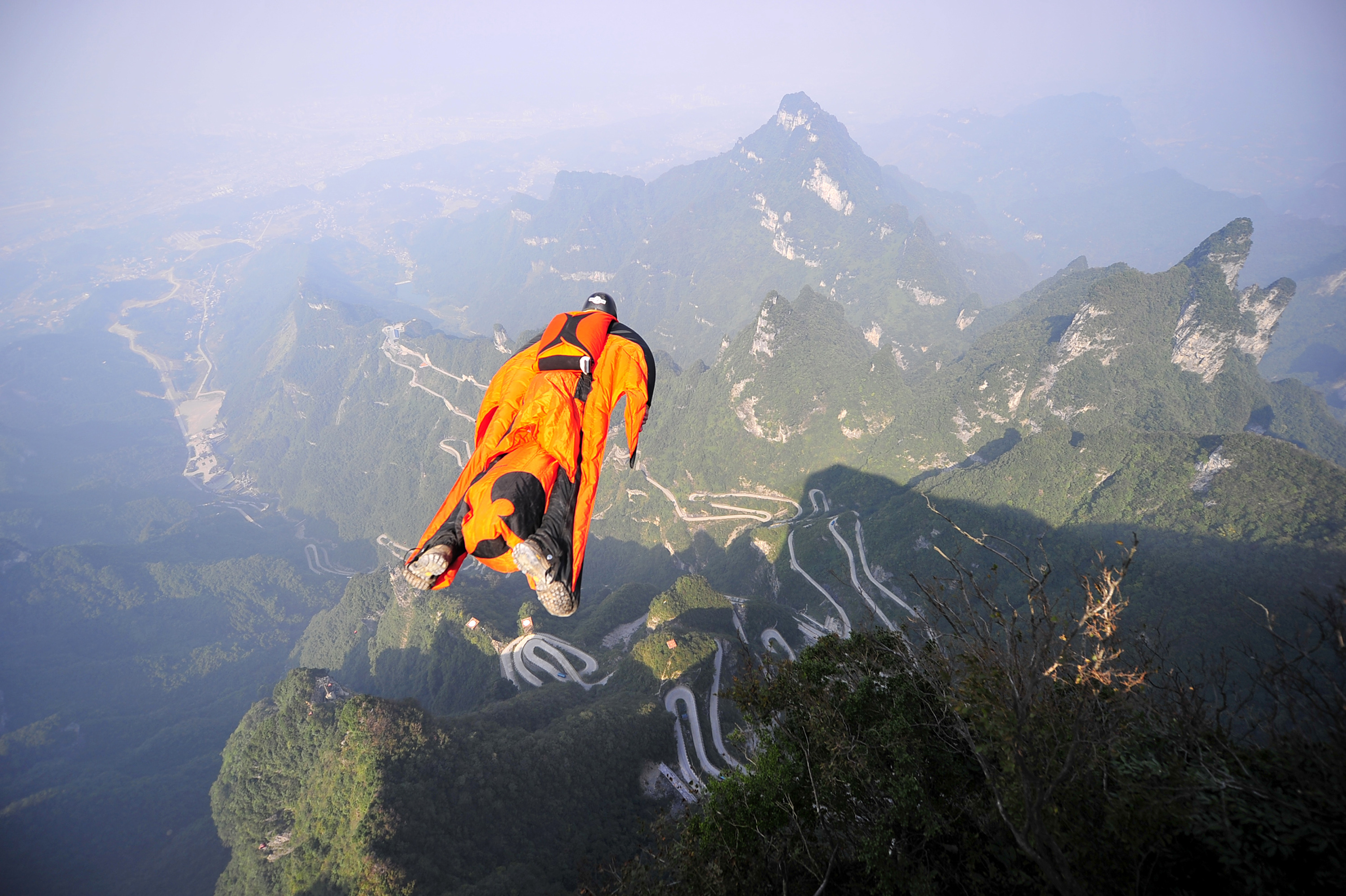 Wingsuit Flying: Wingsuit flyer Victor Kovats, Hungarian daredevil, Last flight, Tianmen Mountain National Forest Park. 3000x2000 HD Wallpaper.