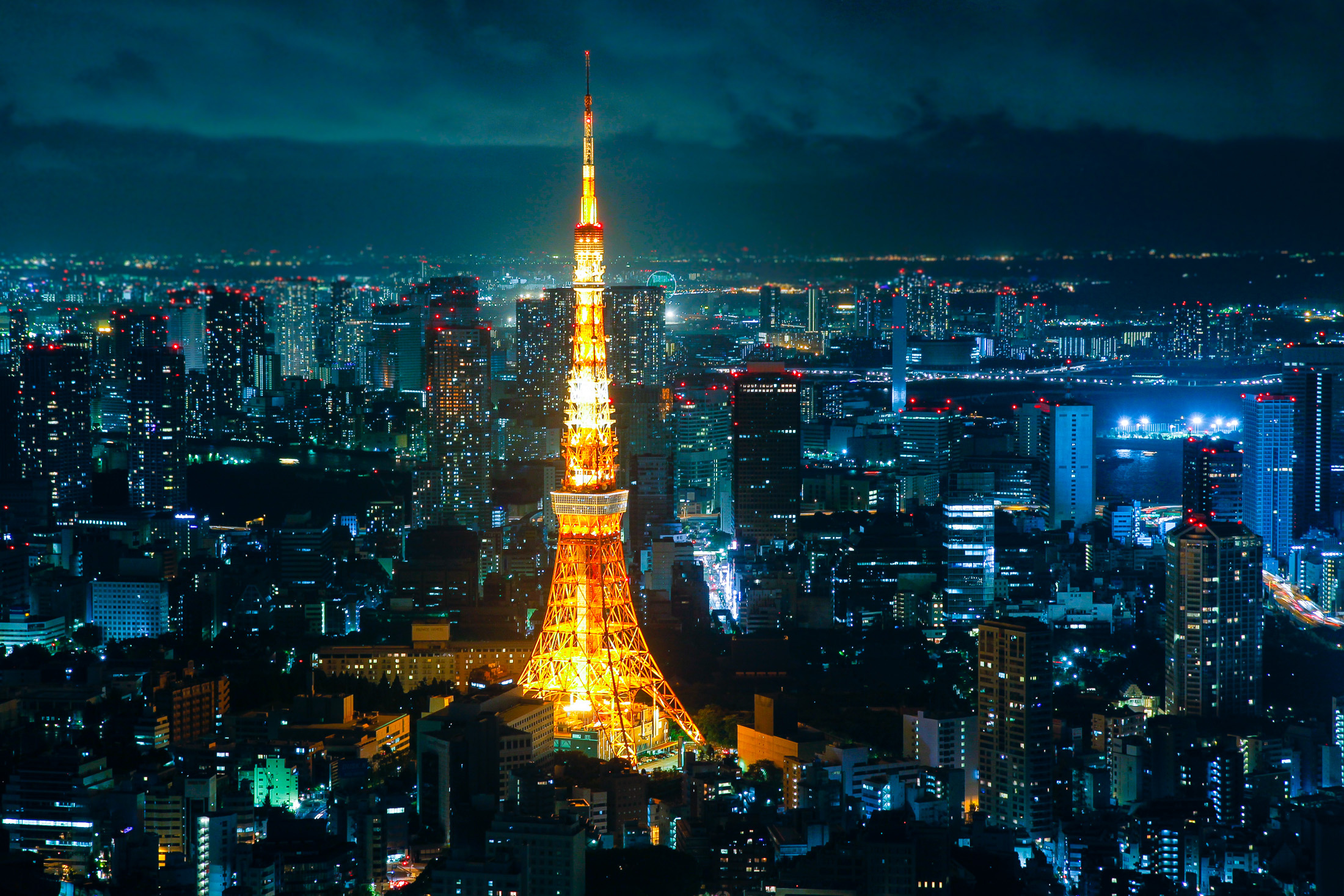 Tokyo Tower, Nighttime spectacle, Tokyo's glow, Unconventional Japan, 2200x1470 HD Desktop