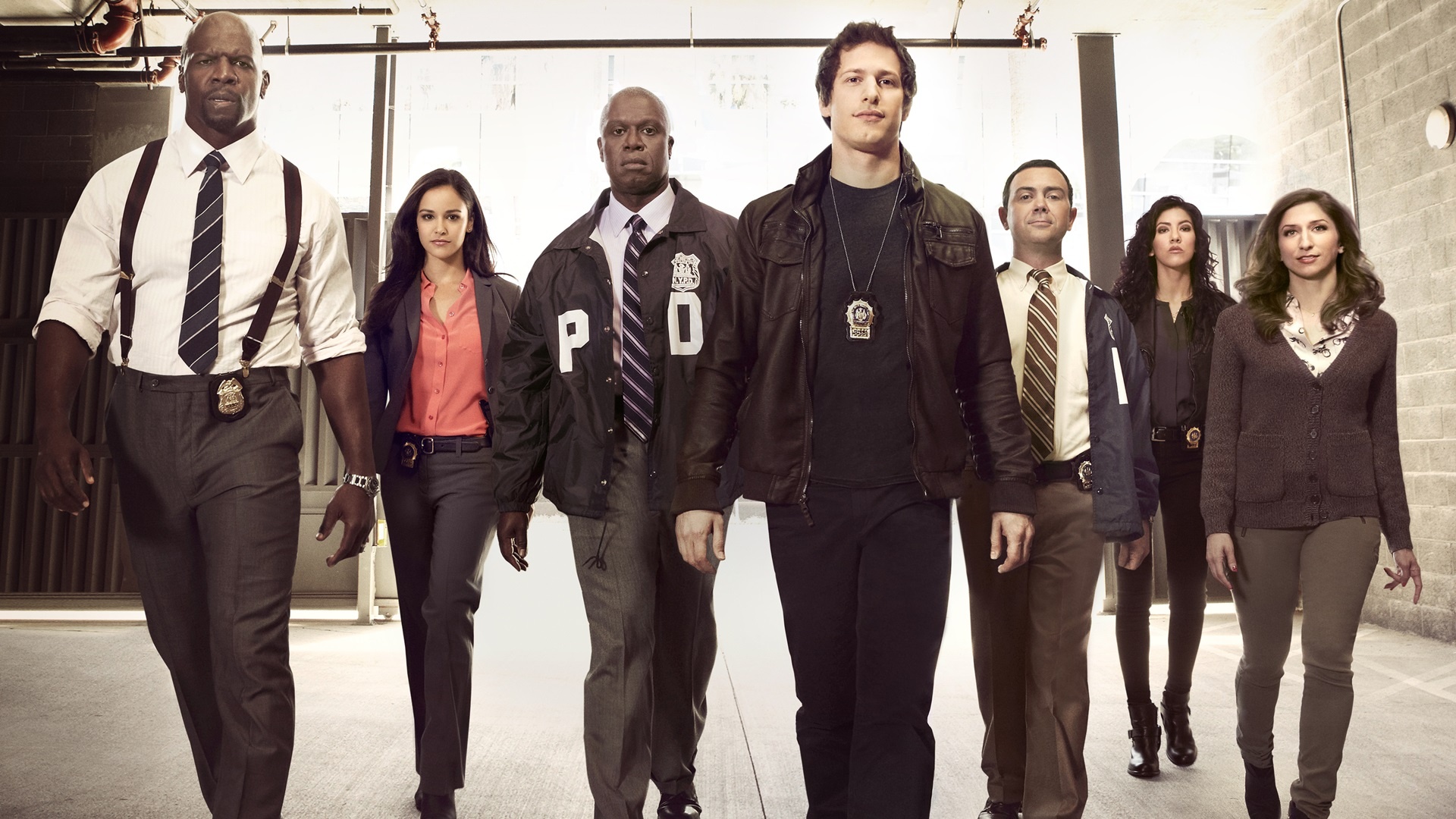 Brooklyn Nine-Nine (TV Series): Loveable and offbeat squad of detectives. 1920x1080 Full HD Background.