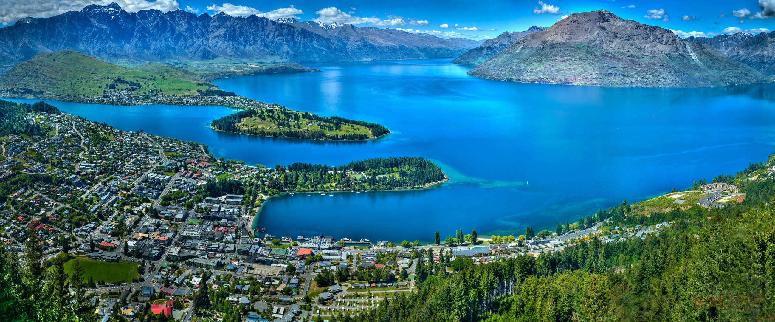 Blue Lake, Queenstown beauty, New Zealand paradise, Mesmerizing views, 2600x1080 Dual Screen Desktop