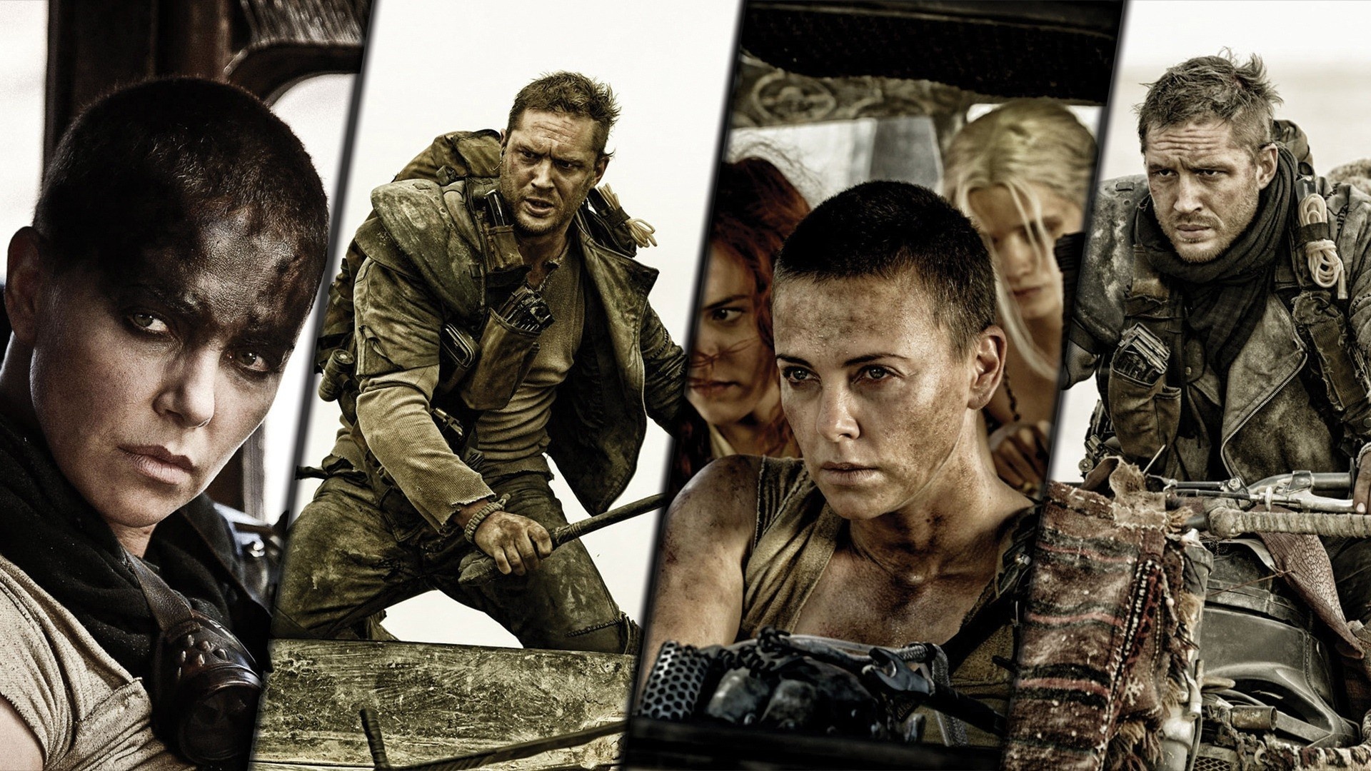 Mad Max: Tom Hardy stars as the titular character alongside Charlize Theron as Imperator Furiosa. 1920x1080 Full HD Background.