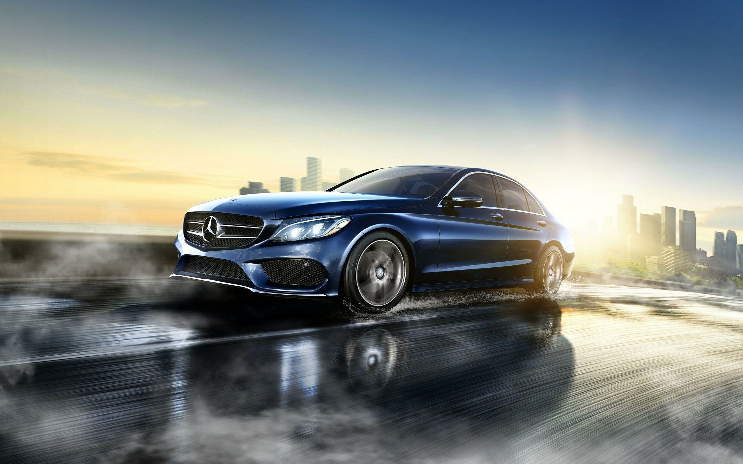 Mercedes-Benz: C300, CL-Class, CLK-Class, SL-Class, SLK-Class produces in Mexico. 2560x1600 HD Background.